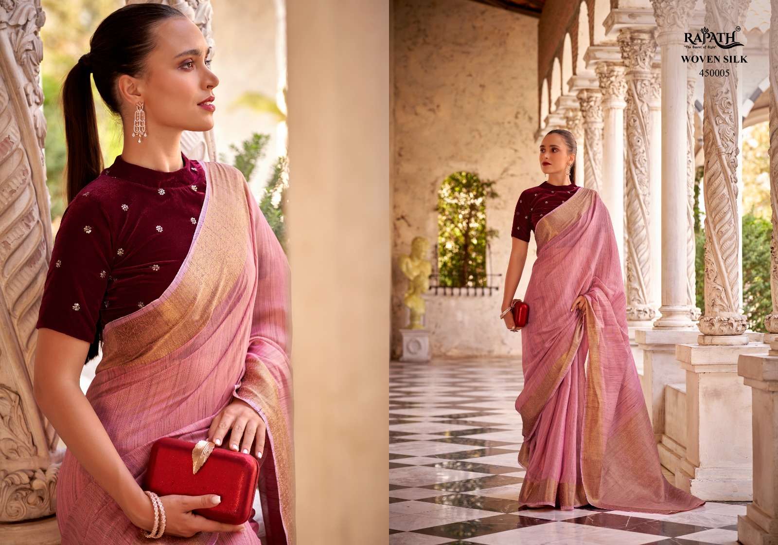 RAJPATH DELICATE SILK BEAUTIFUL LINEN SAREE CATALOG WHOLESALER AND EXPORTER IN SURAT 