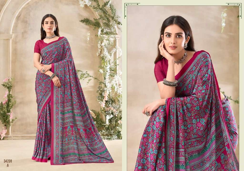 Ruchi Presents Vivanta Silk 35th Edition Silk Crepe Printed Saree Catalog Wholesaler and Exporter In surat
