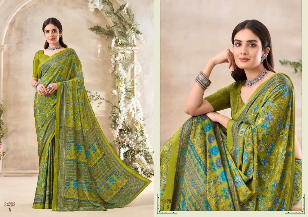 Ruchi Presents Vivanta Silk 35th Edition Silk Crepe Printed Saree Catalog Wholesaler and Exporter In surat