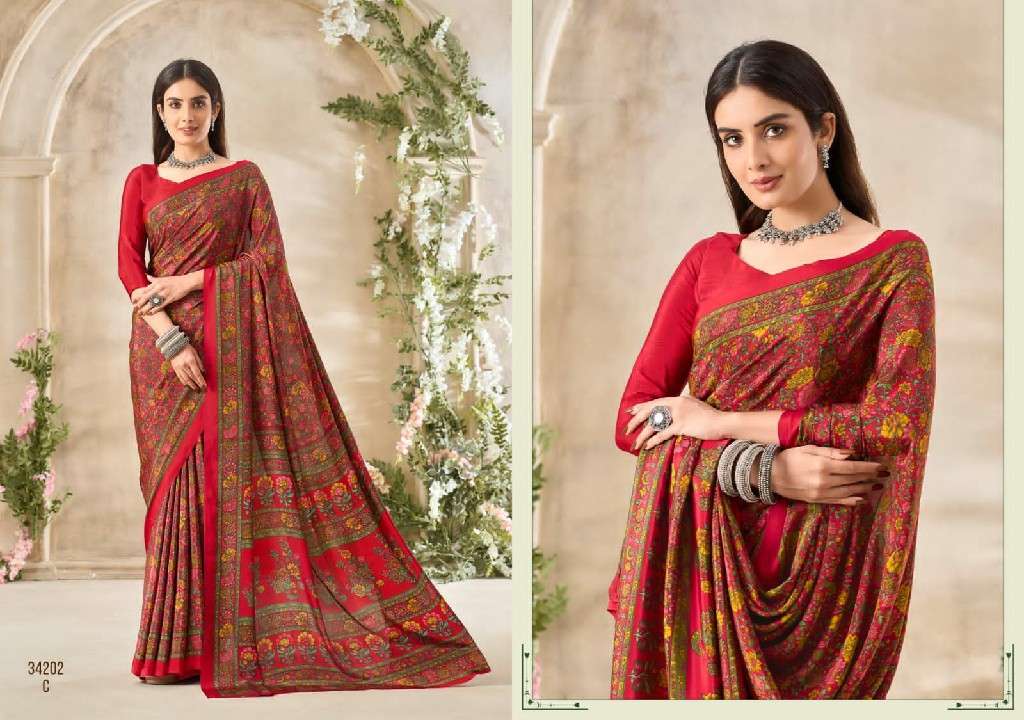 Ruchi Presents Vivanta Silk 35th Edition Silk Crepe Printed Saree Catalog Wholesaler and Exporter In surat
