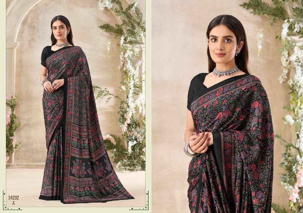 Ruchi Presents Vivanta Silk 35th Edition Silk Crepe Printed Saree Catalog Wholesaler and Exporter In surat