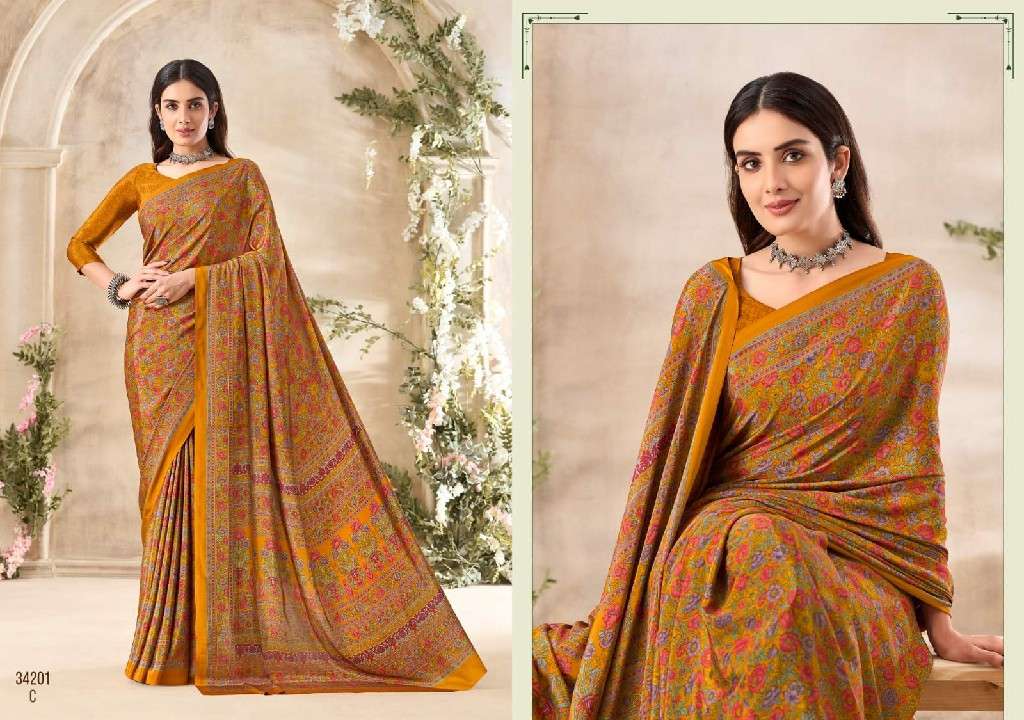 Ruchi Presents Vivanta Silk 35th Edition Silk Crepe Printed Saree Catalog Wholesaler and Exporter In surat