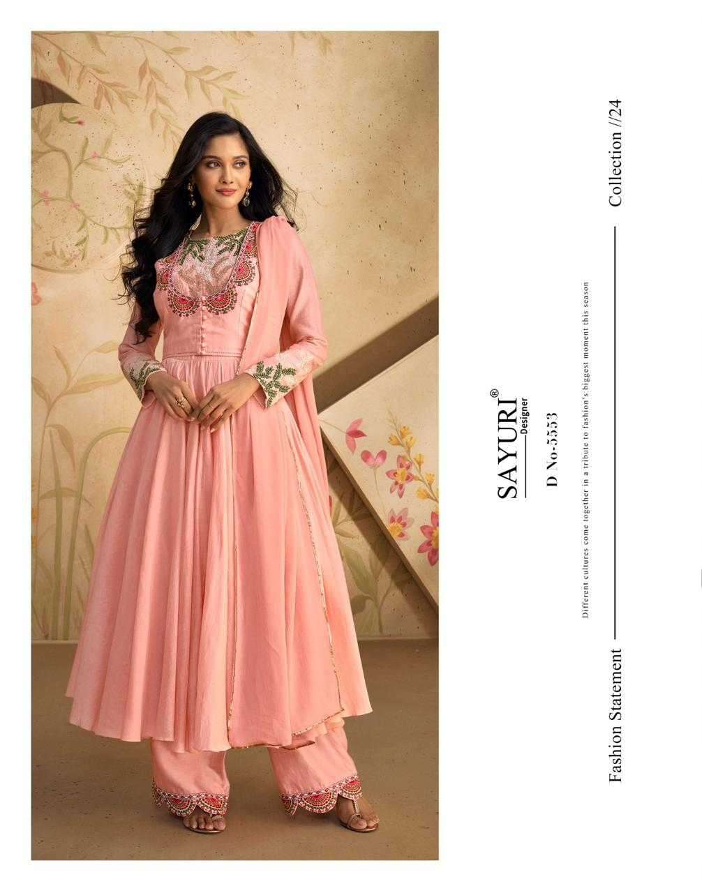 SAYURI DESIGNER PRESENTS GHAZAL READYMADE SILK PARTY WEAR SALWAR SUITS CATALOG WHOLESALER AND EXPORTER IN SURAT