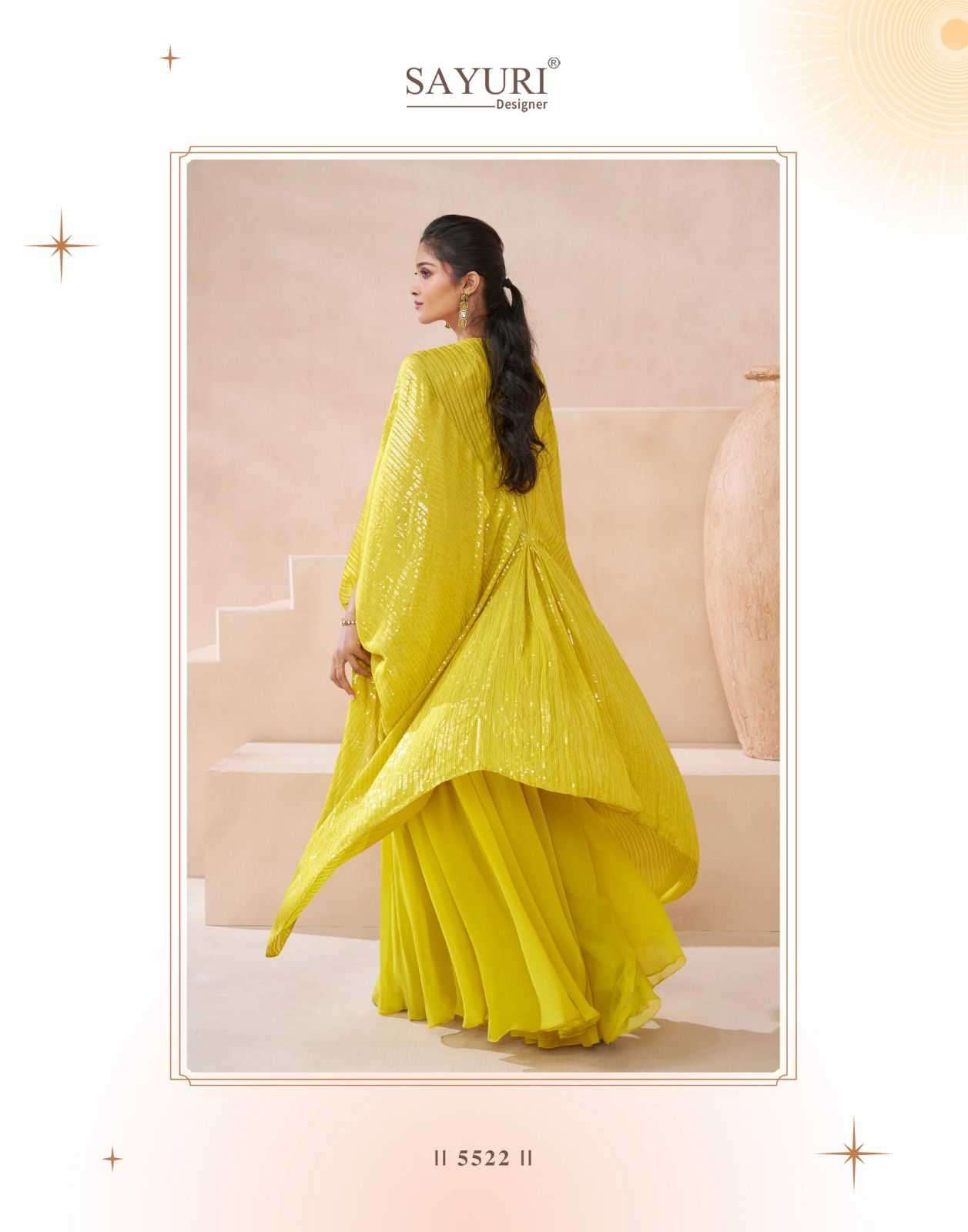 SAYURI DESIGNER PRESENTS ISHUM OCCASION WEAR READYMADE GEORGETTE FANCY INDOWESTERN DRESS CATALOG WHOLESALER AND EXPORTER IN SURAT