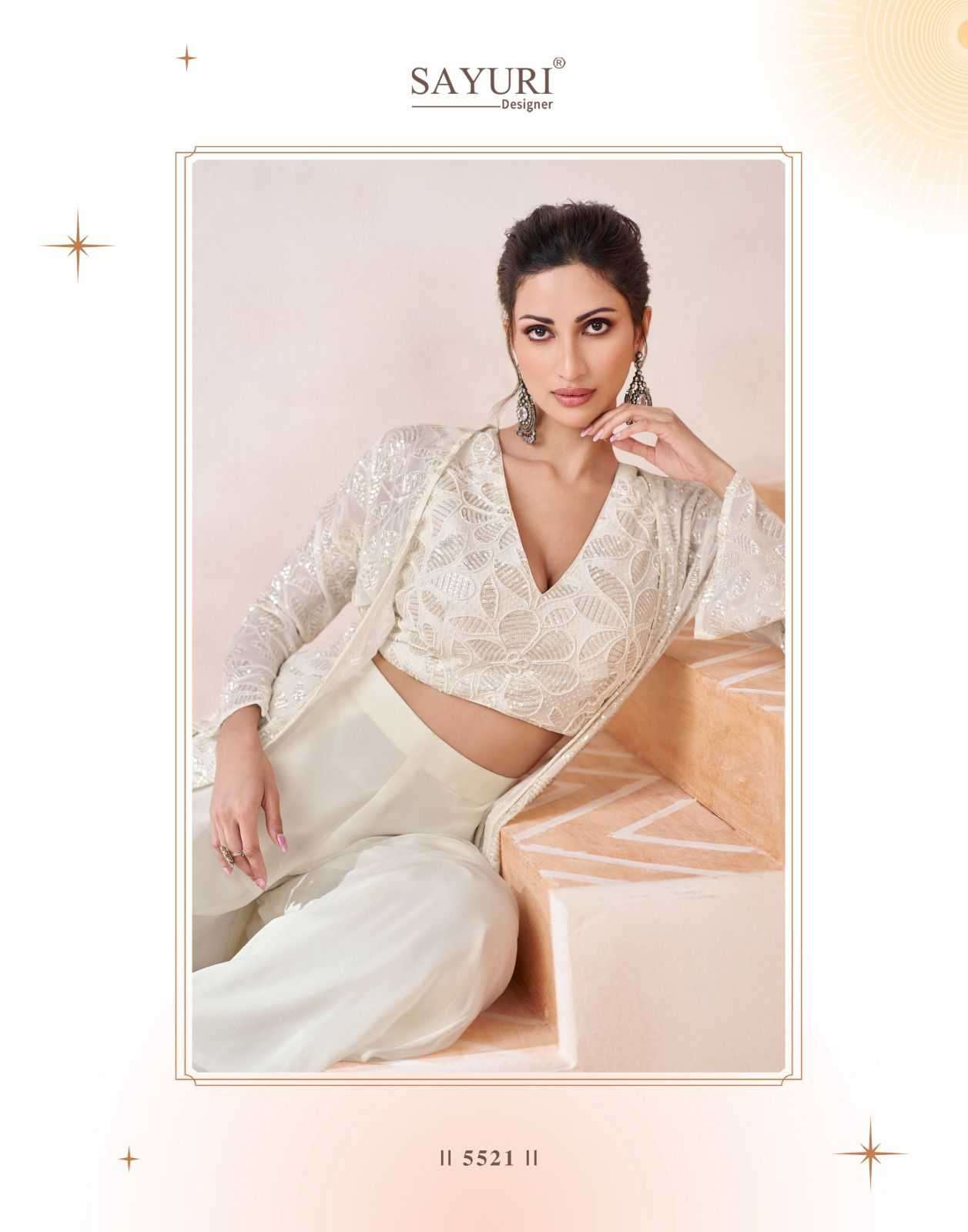 SAYURI DESIGNER PRESENTS ISHUM OCCASION WEAR READYMADE GEORGETTE FANCY INDOWESTERN DRESS CATALOG WHOLESALER AND EXPORTER IN SURAT
