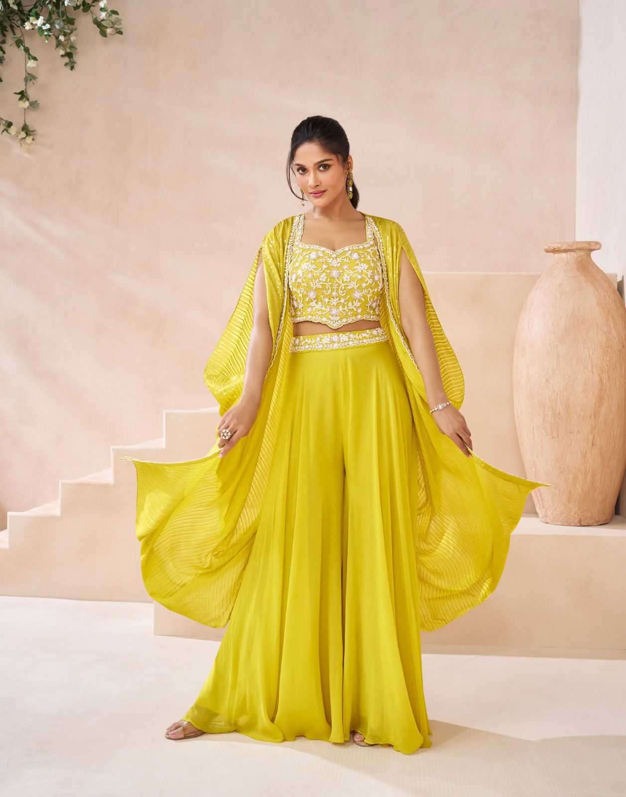 SAYURI DESIGNER PRESENTS ISHUM OCCASION WEAR READYMADE GEORGETTE FANCY INDOWESTERN DRESS CATALOG WHOLESALER AND EXPORTER IN SURAT