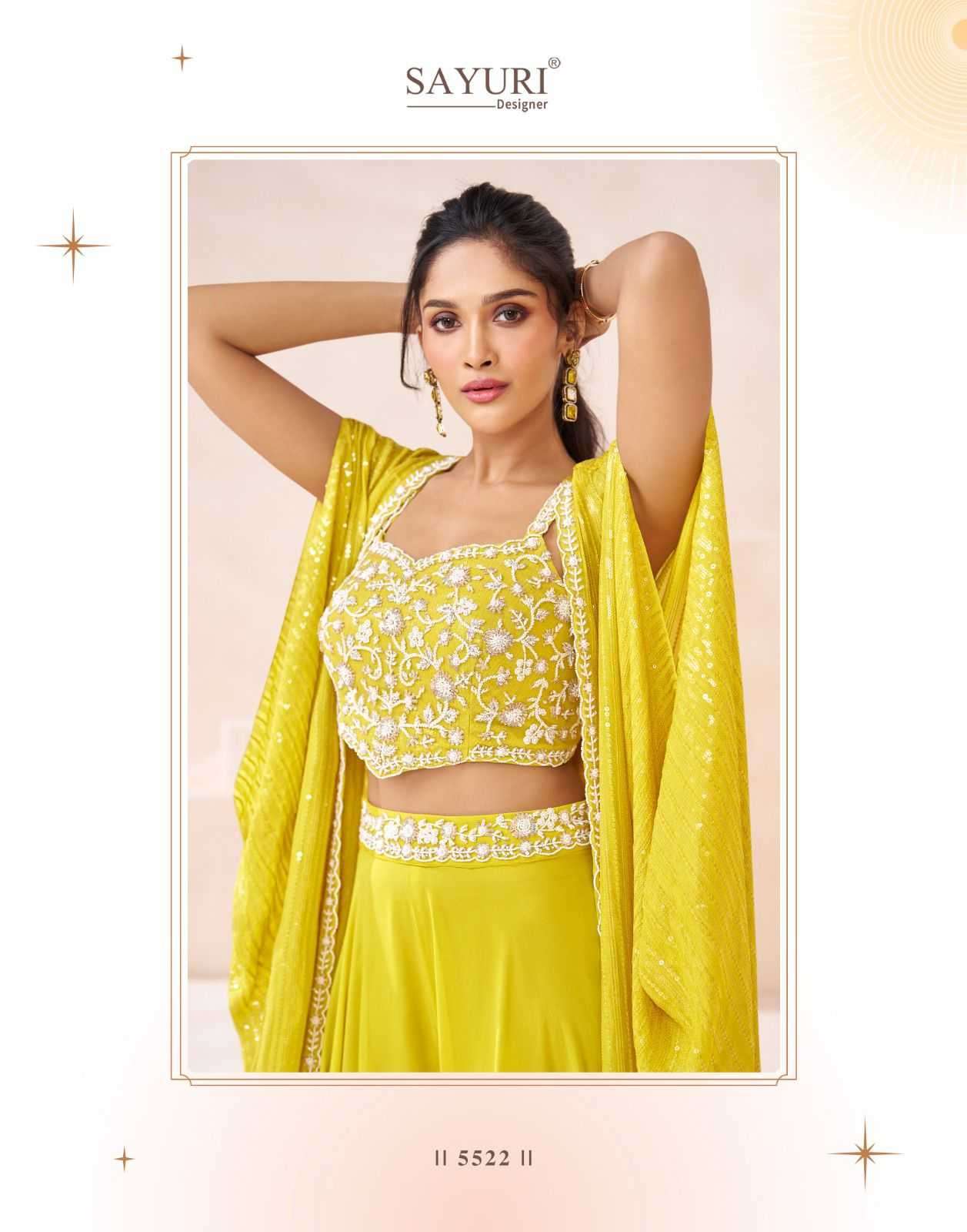 SAYURI DESIGNER PRESENTS ISHUM OCCASION WEAR READYMADE GEORGETTE FANCY INDOWESTERN DRESS CATALOG WHOLESALER AND EXPORTER IN SURAT