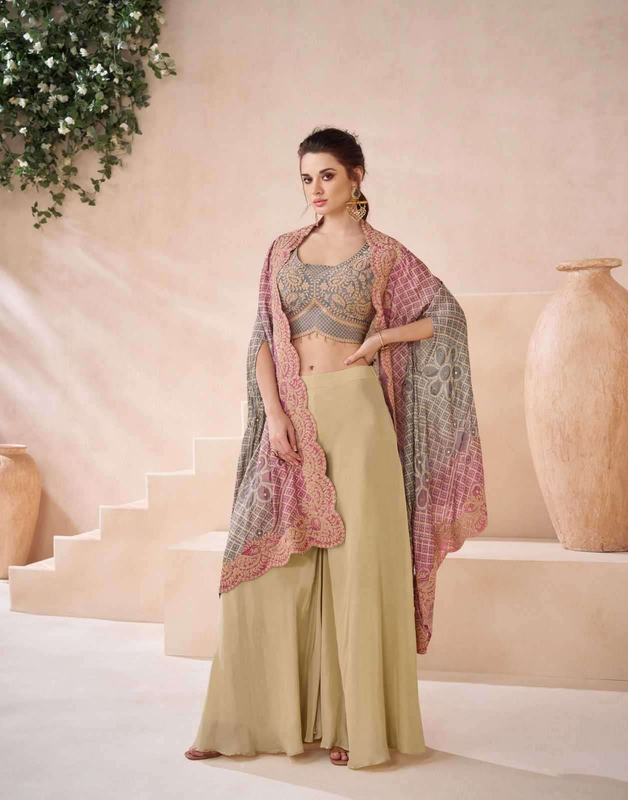 SAYURI DESIGNER PRESENTS ISHUM OCCASION WEAR READYMADE GEORGETTE FANCY INDOWESTERN DRESS CATALOG WHOLESALER AND EXPORTER IN SURAT