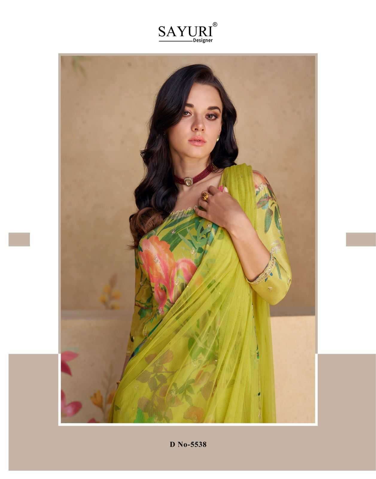 Sayuri presents Sangam chinon silk embroidery and prints work 3 pice readymade dress catalog 