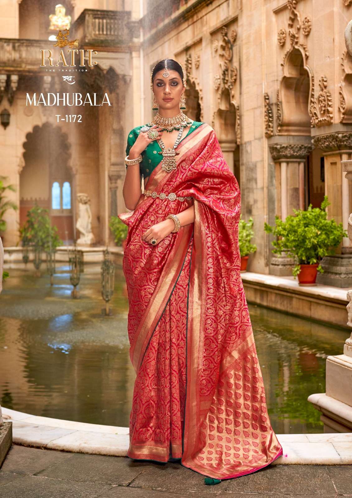 TRIRATH PRESENT MADHUBALA FUNCTION WEAR SILK SAREES CATALOG WHOLESALER AND EXPORTER IN SURAT 