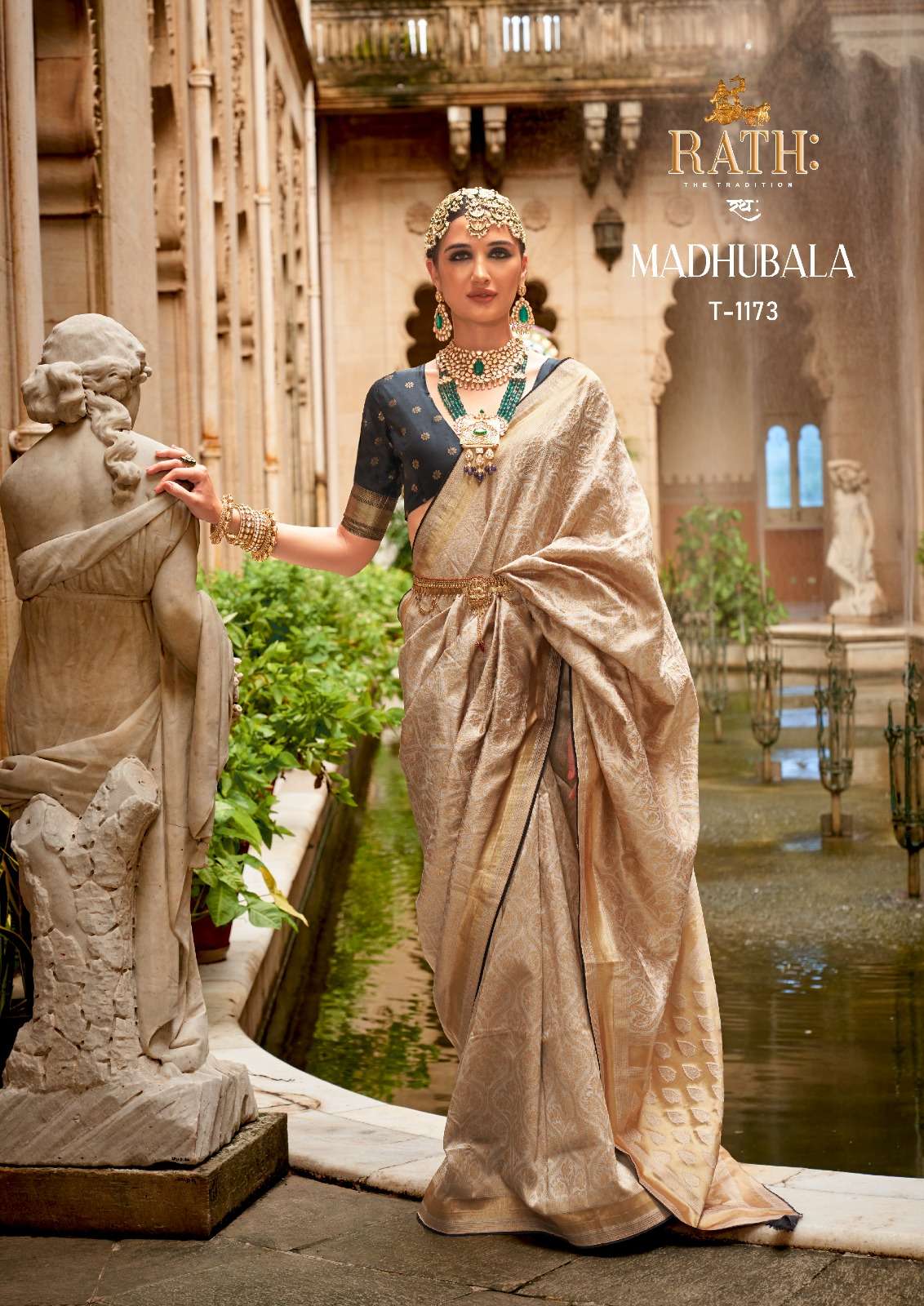 TRIRATH PRESENT MADHUBALA FUNCTION WEAR SILK SAREES CATALOG WHOLESALER AND EXPORTER IN SURAT 
