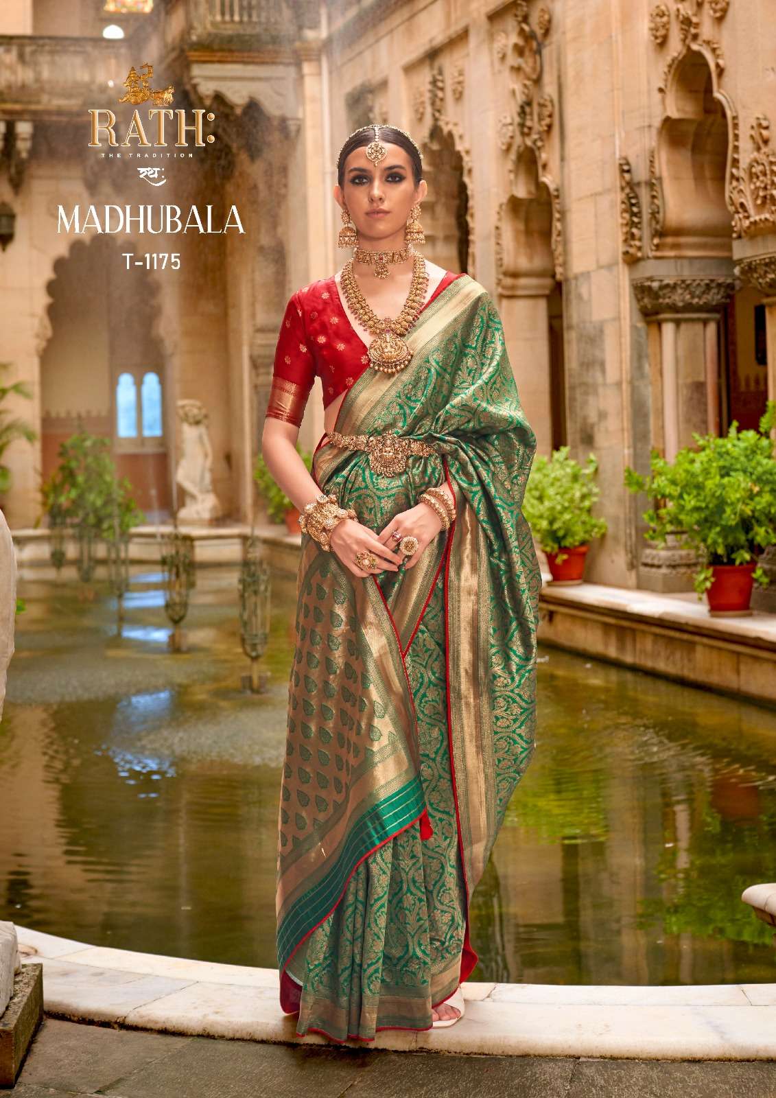 TRIRATH PRESENT MADHUBALA FUNCTION WEAR SILK SAREES CATALOG WHOLESALER AND EXPORTER IN SURAT 