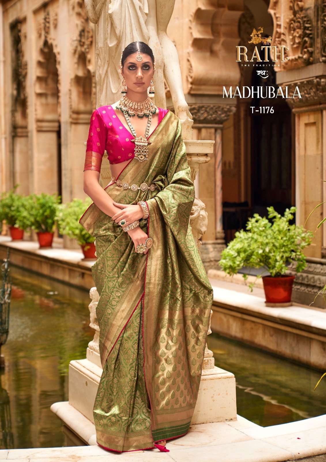TRIRATH PRESENT MADHUBALA FUNCTION WEAR SILK SAREES CATALOG WHOLESALER AND EXPORTER IN SURAT 