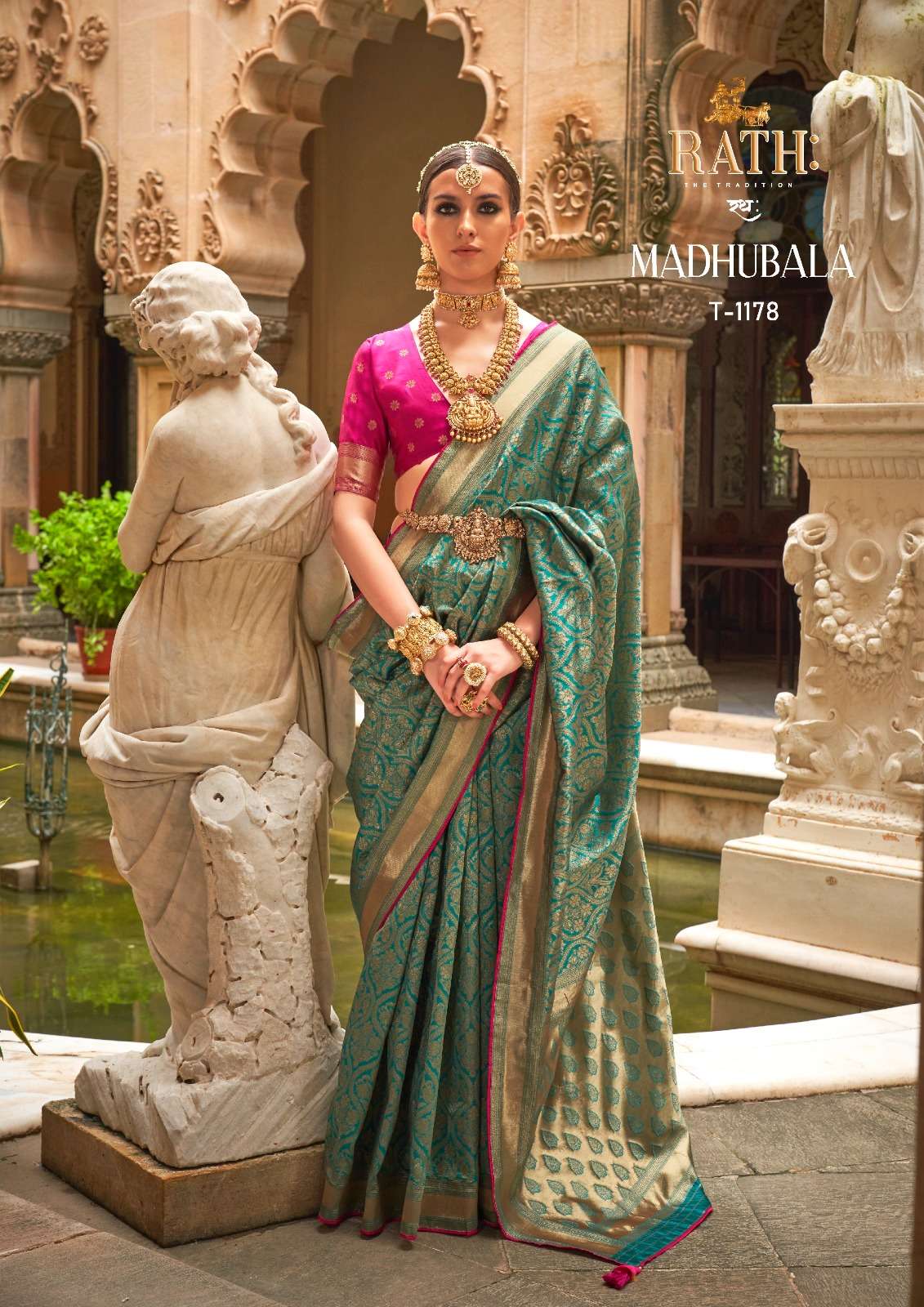 TRIRATH PRESENT MADHUBALA FUNCTION WEAR SILK SAREES CATALOG WHOLESALER AND EXPORTER IN SURAT 