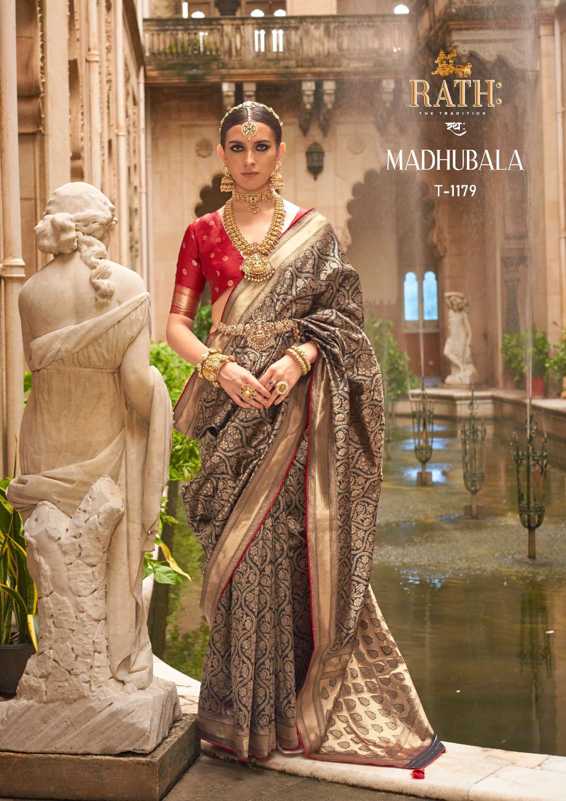 TRIRATH PRESENT MADHUBALA FUNCTION WEAR SILK SAREES CATALOG WHOLESALER AND EXPORTER IN SURAT 