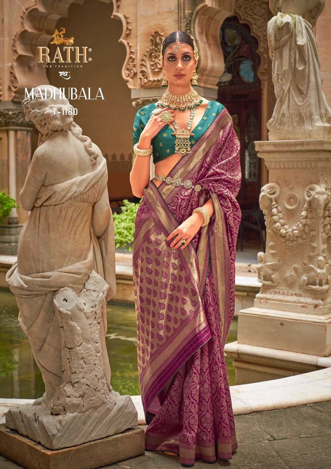 TRIRATH PRESENT MADHUBALA FUNCTION WEAR SILK SAREES CATALOG WHOLESALER AND EXPORTER IN SURAT 