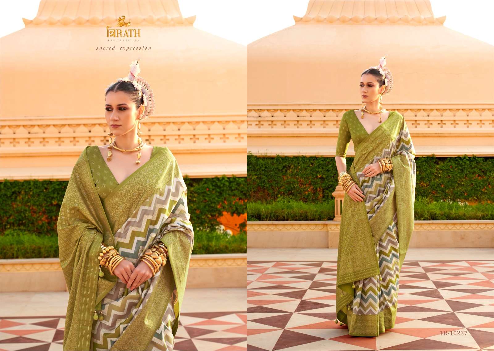 TRIRATH PRESENT PRATHA DESIGNER WEDDING WEAR SAREES CATALOG WHOLESALER AND EXPORTER IN SURAT  