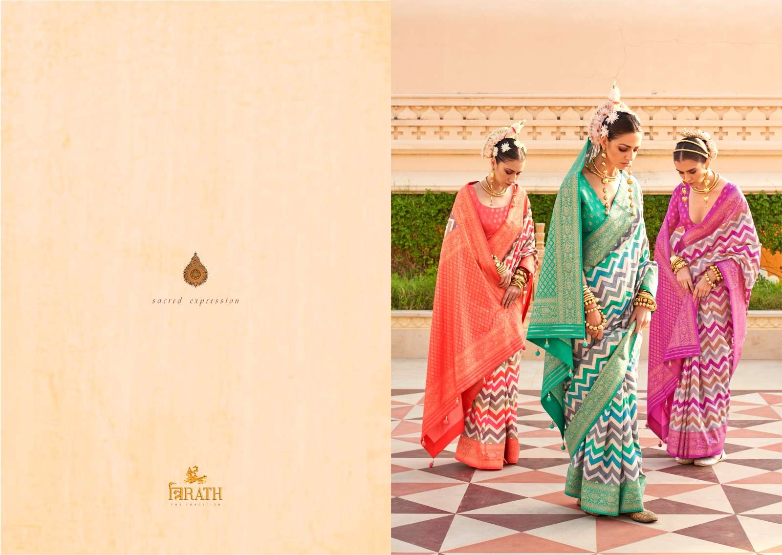 TRIRATH PRESENT PRATHA DESIGNER WEDDING WEAR SAREES CATALOG WHOLESALER AND EXPORTER IN SURAT  