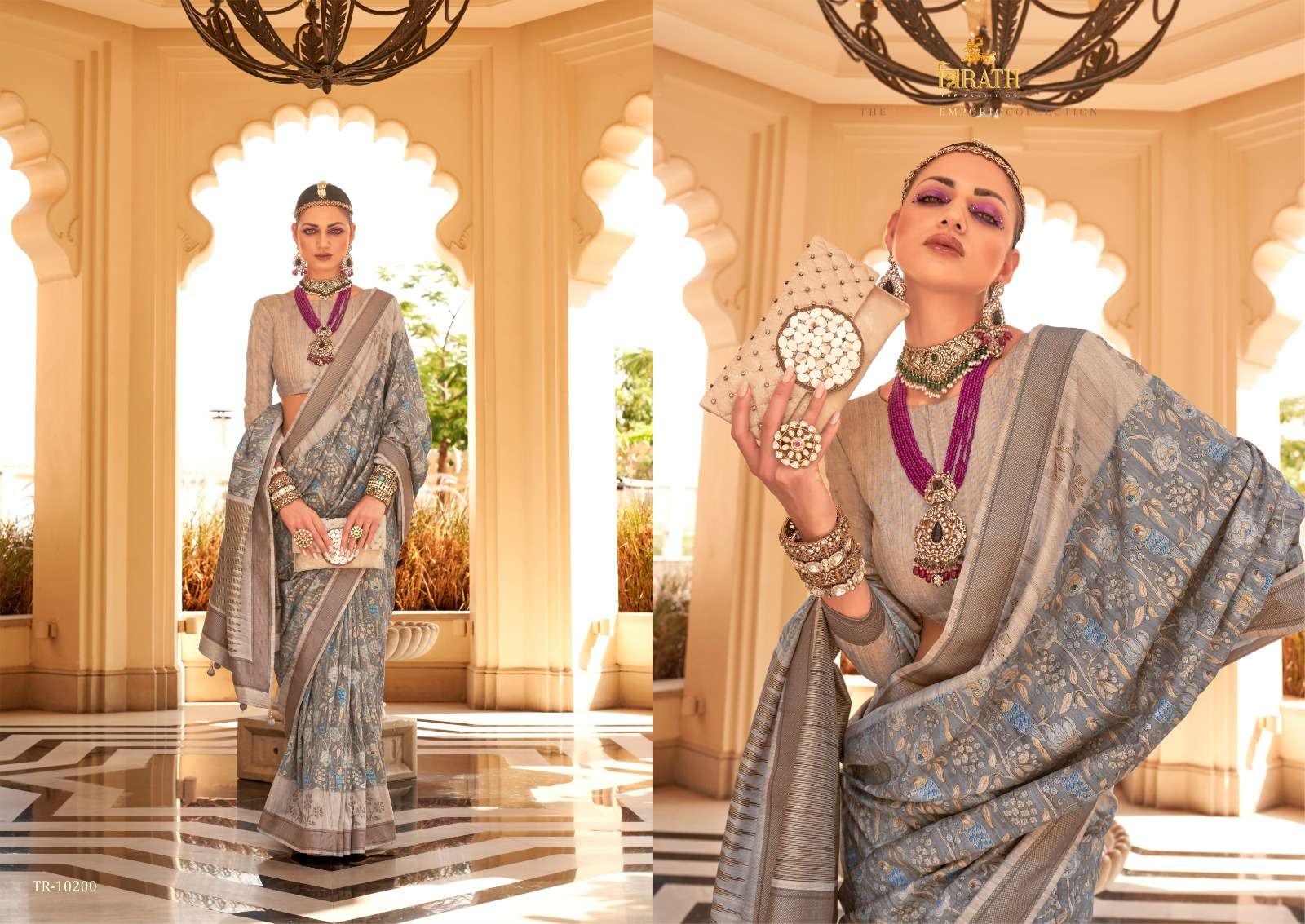 TRIRATH PRESENT SAVERA DESIGNER WEDDING WEAR SAREES CATALOG WHOLESALER AND EXPORTER IN SURAT  