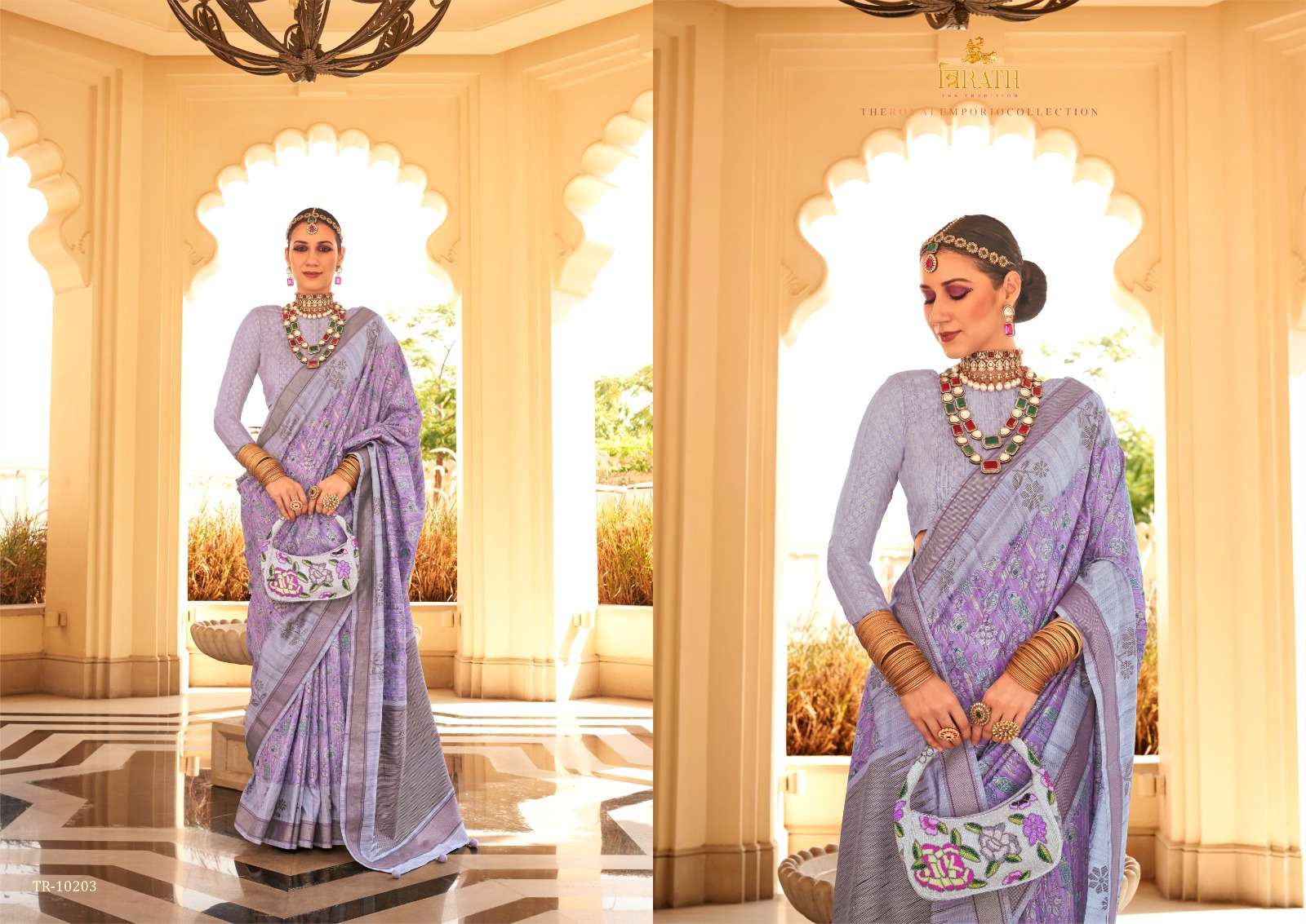 TRIRATH PRESENT SAVERA DESIGNER WEDDING WEAR SAREES CATALOG WHOLESALER AND EXPORTER IN SURAT  