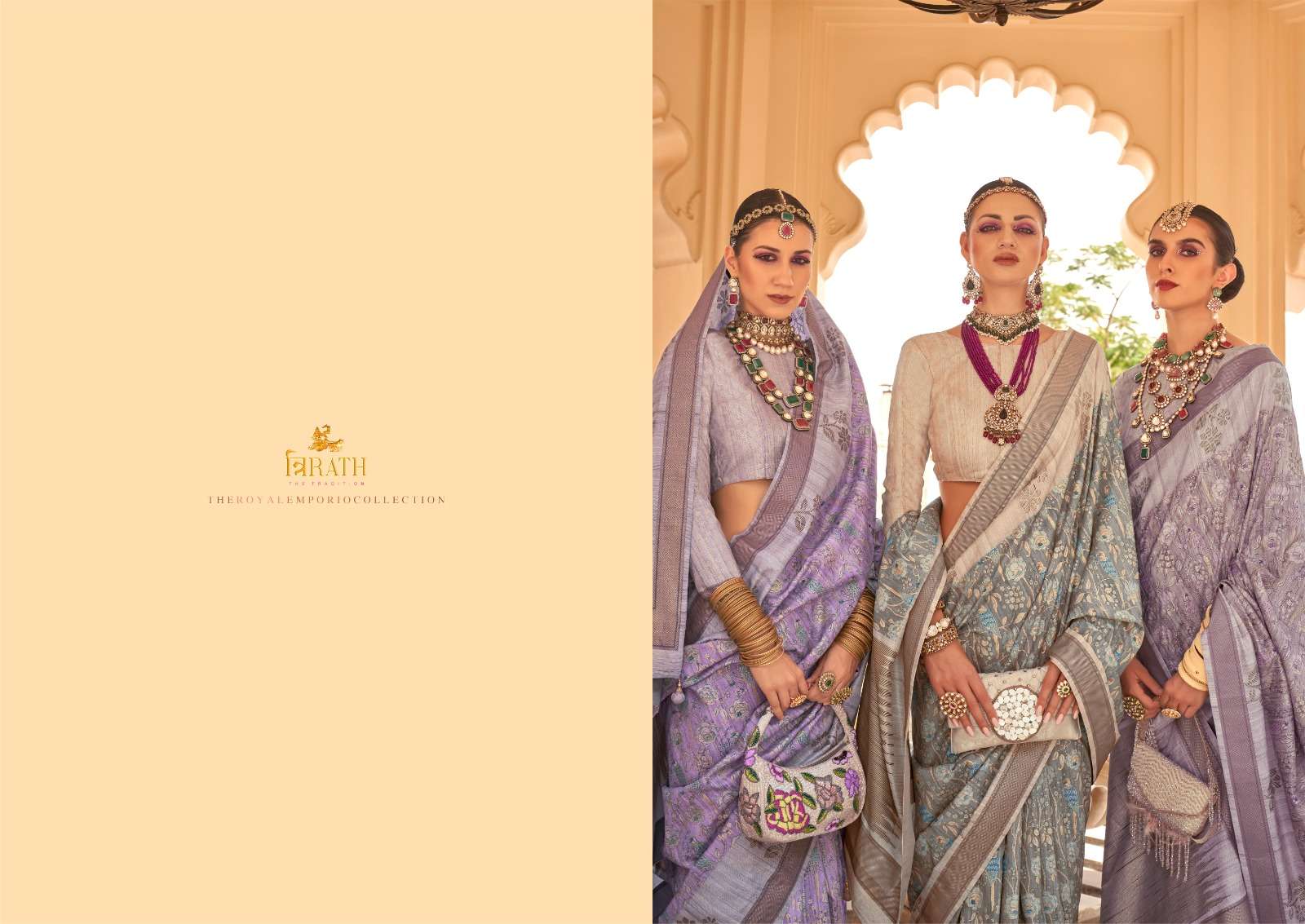 TRIRATH PRESENT SAVERA DESIGNER WEDDING WEAR SAREES CATALOG WHOLESALER AND EXPORTER IN SURAT  