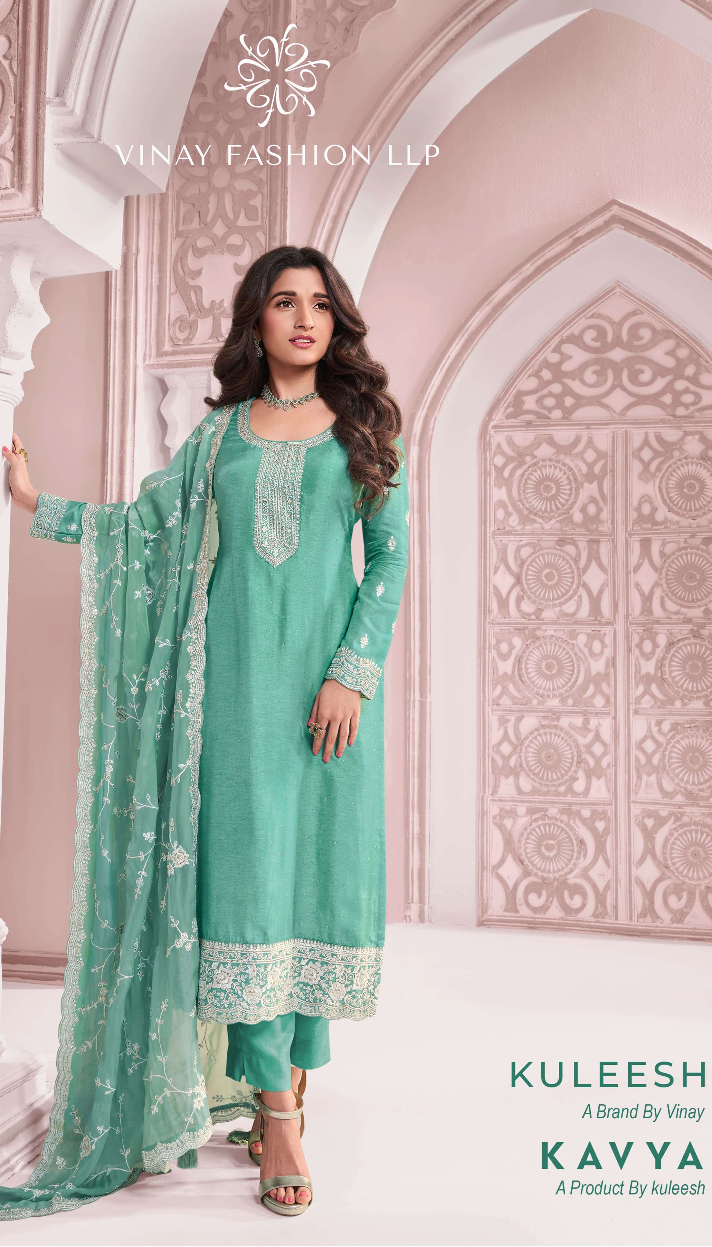 VINAY KASEESH PRESENTS KAVYA DESIGNER WORK FESTIVE WEAR SALWAR SUITS CATALOG WHOLESALER AND EXPORTER IN SURAT 