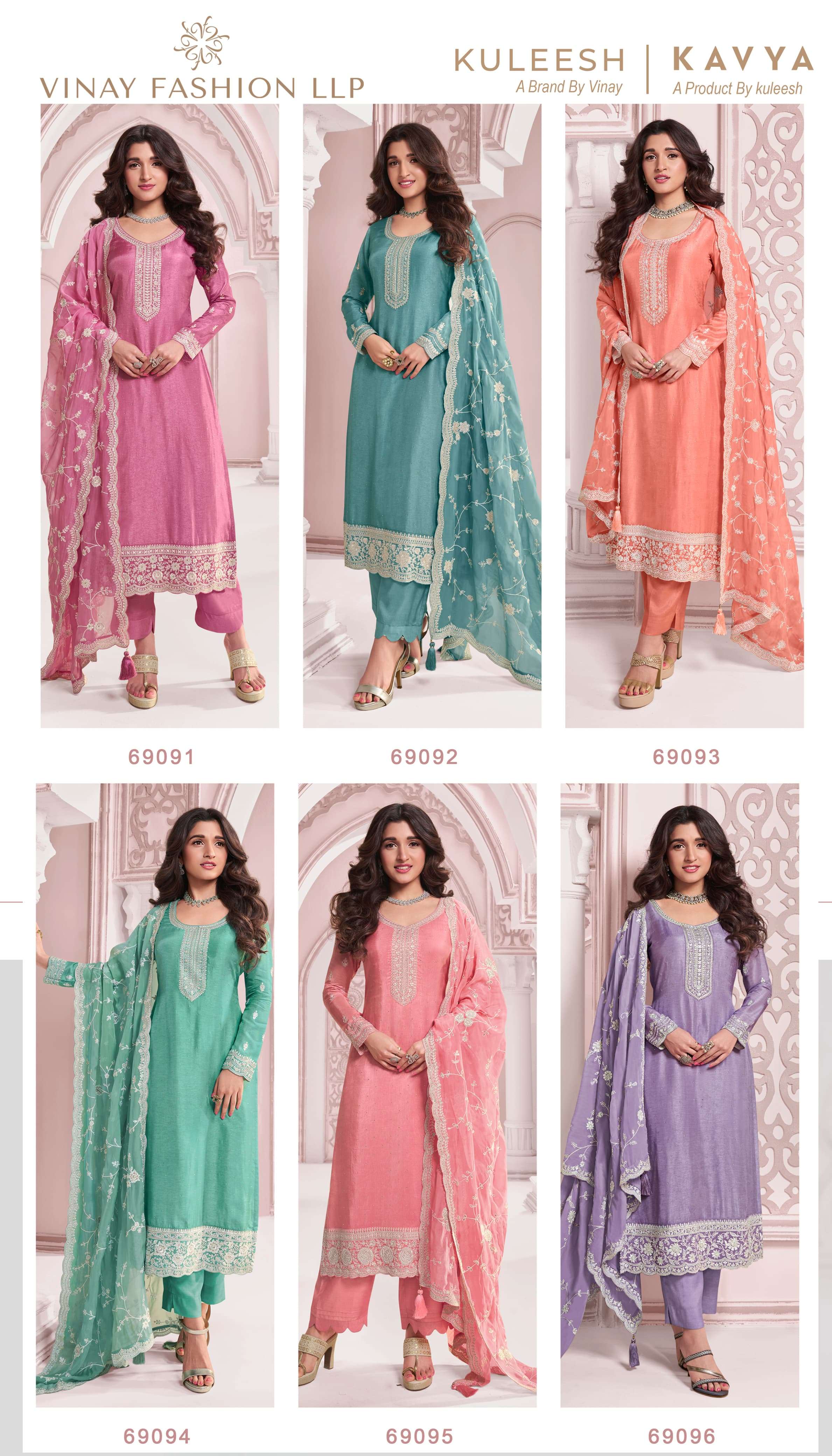 VINAY KASEESH PRESENTS KAVYA DESIGNER WORK FESTIVE WEAR SALWAR SUITS CATALOG WHOLESALER AND EXPORTER IN SURAT 