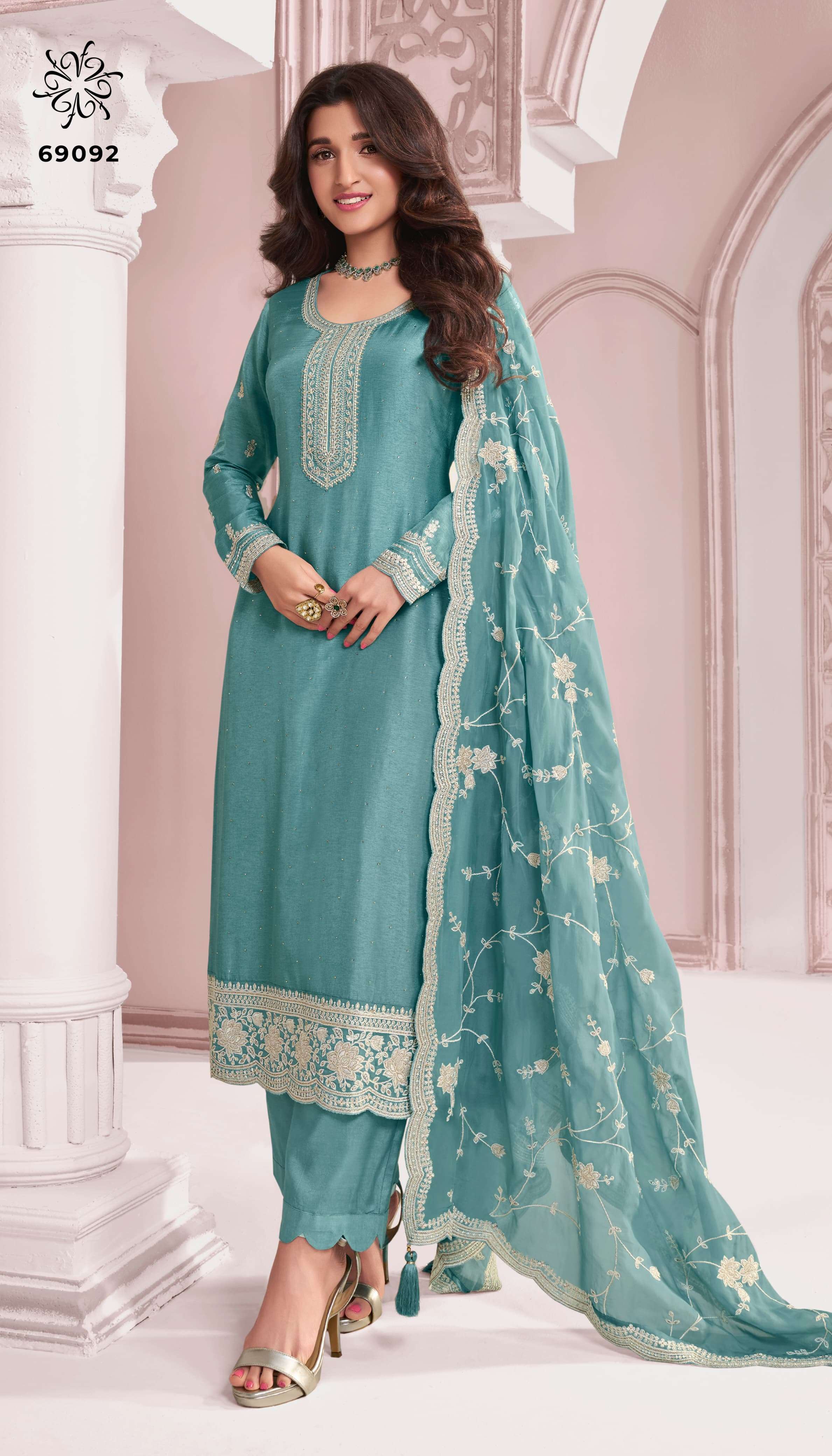 VINAY KASEESH PRESENTS KAVYA DESIGNER WORK FESTIVE WEAR SALWAR SUITS CATALOG WHOLESALER AND EXPORTER IN SURAT 