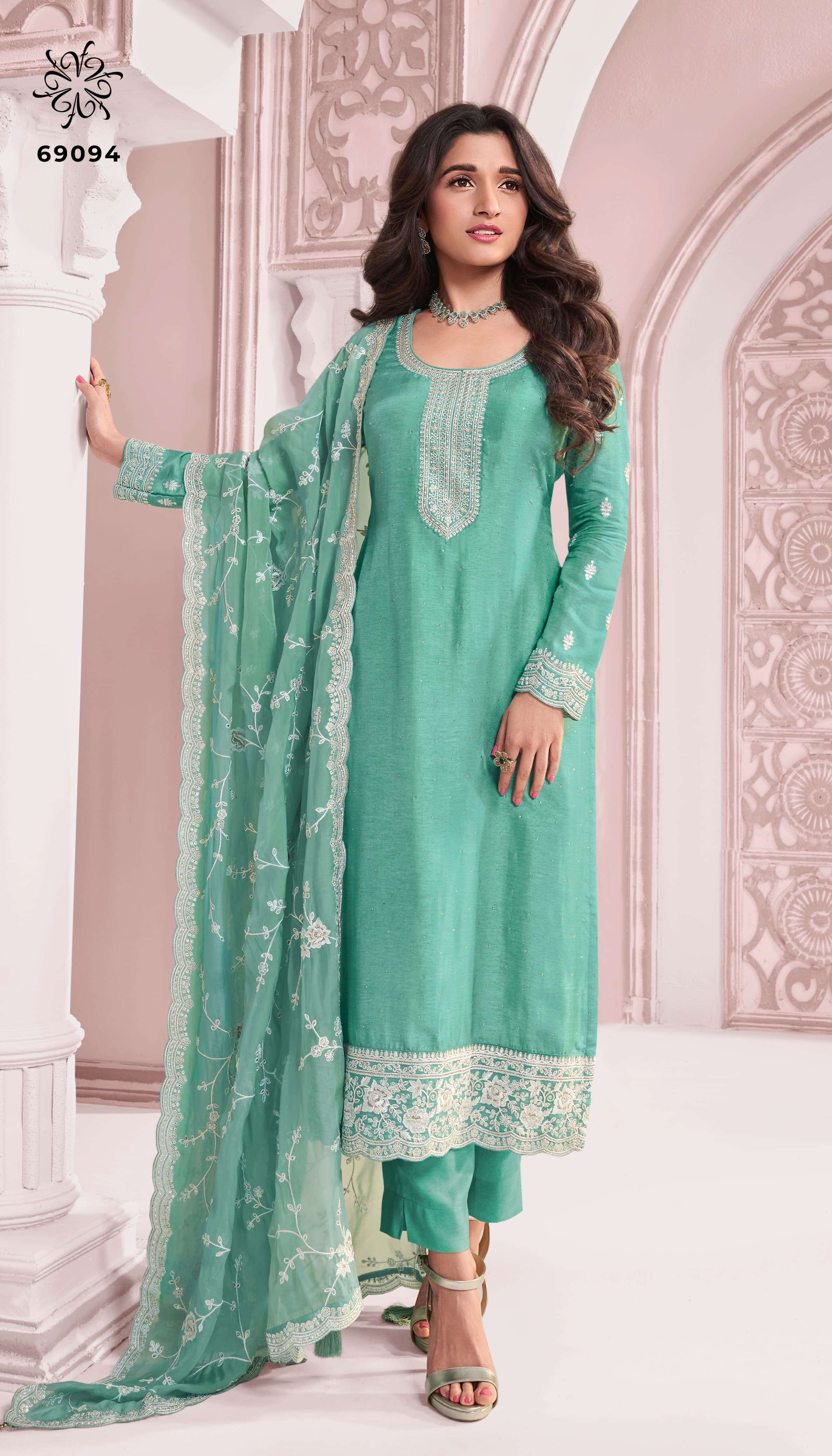 VINAY KASEESH PRESENTS KAVYA DESIGNER WORK FESTIVE WEAR SALWAR SUITS CATALOG WHOLESALER AND EXPORTER IN SURAT 