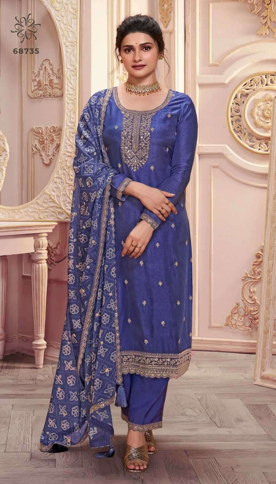 VINAY PRESENTS SAANJH EMBROIDERED SILK GEORGETTE ELEGENCE STYLE DRESS MATERIAL CATALOG WHOLESALER AND EXPORTER IN SURAT