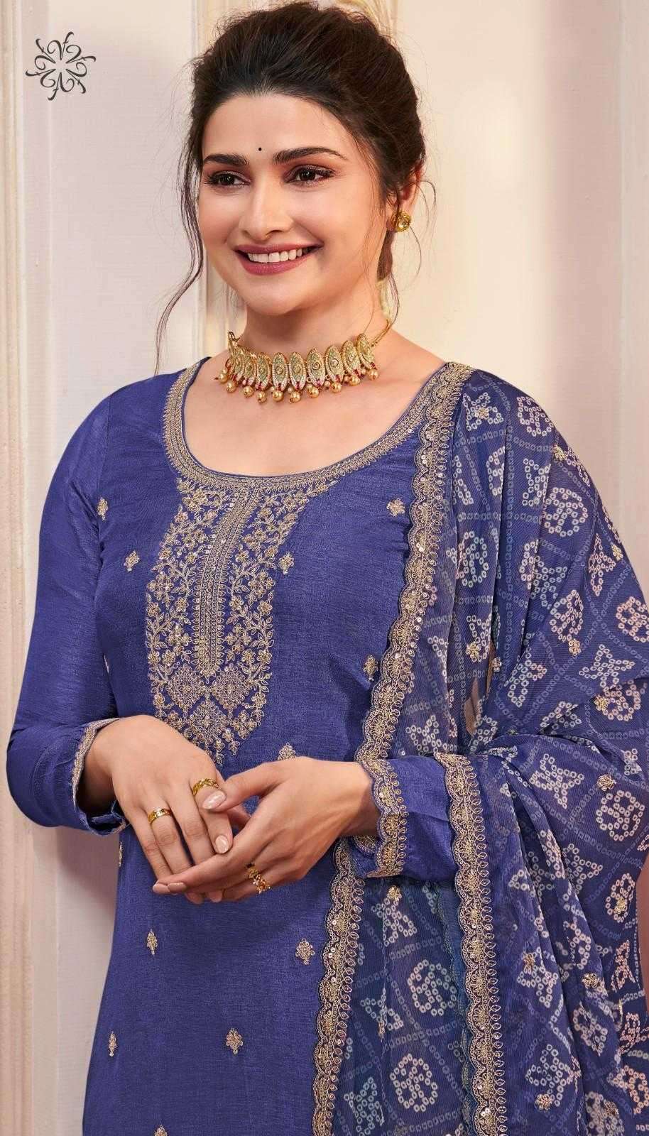 VINAY PRESENTS SAANJH EMBROIDERED SILK GEORGETTE ELEGENCE STYLE DRESS MATERIAL CATALOG WHOLESALER AND EXPORTER IN SURAT
