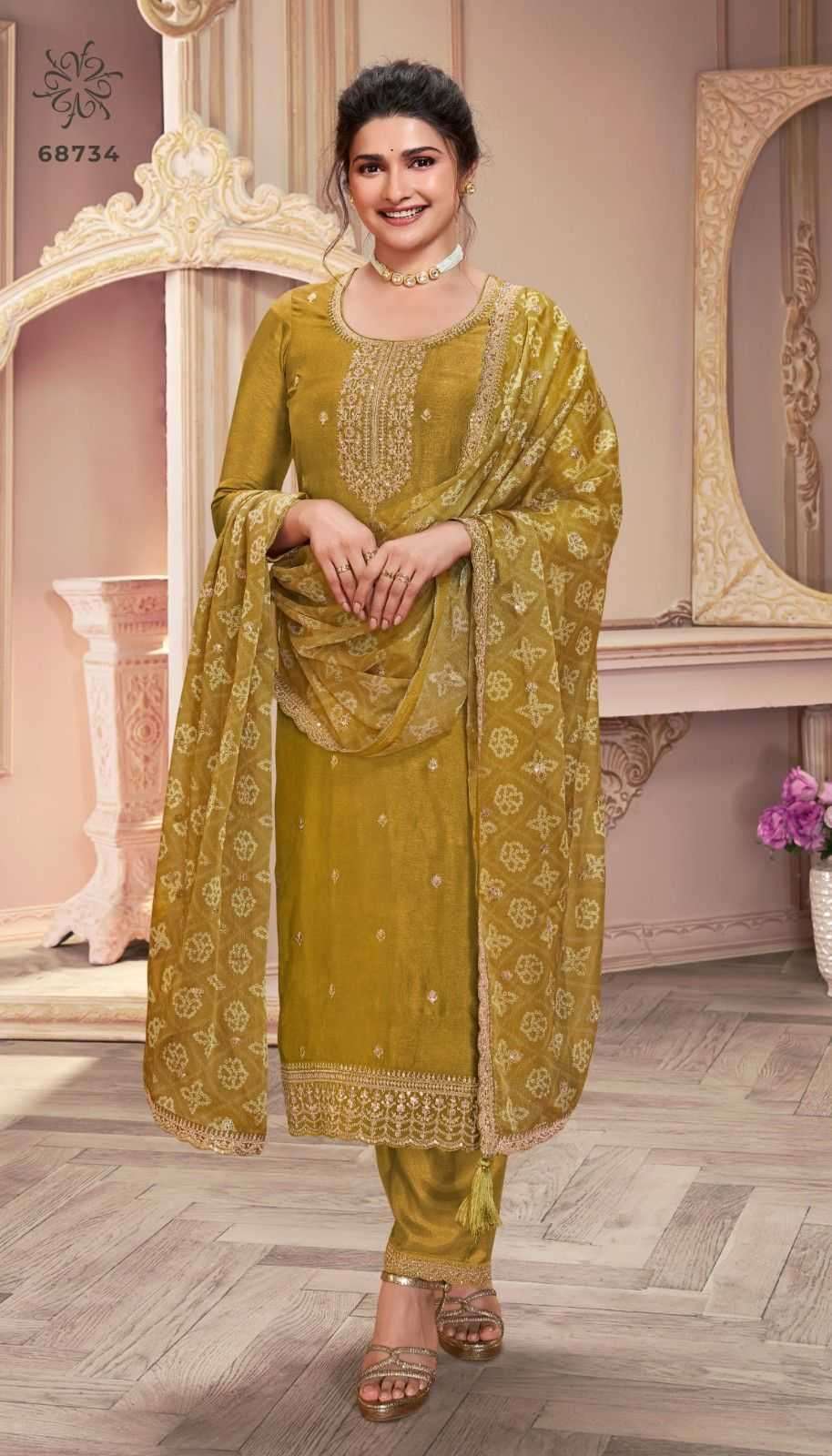 VINAY PRESENTS SAANJH EMBROIDERED SILK GEORGETTE ELEGENCE STYLE DRESS MATERIAL CATALOG WHOLESALER AND EXPORTER IN SURAT