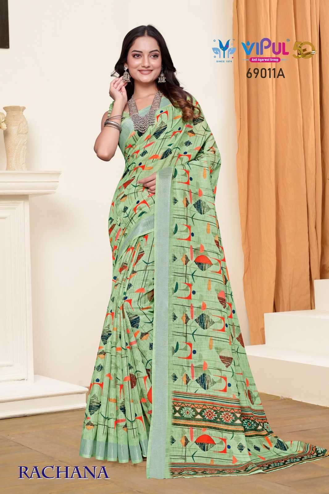 VIPUL PRESENTS RACHANA LINEN PRINT REGULAR WEAR FANCY SAREE CATALOG WHOLESALER AND EXPORTER IN SURAT
