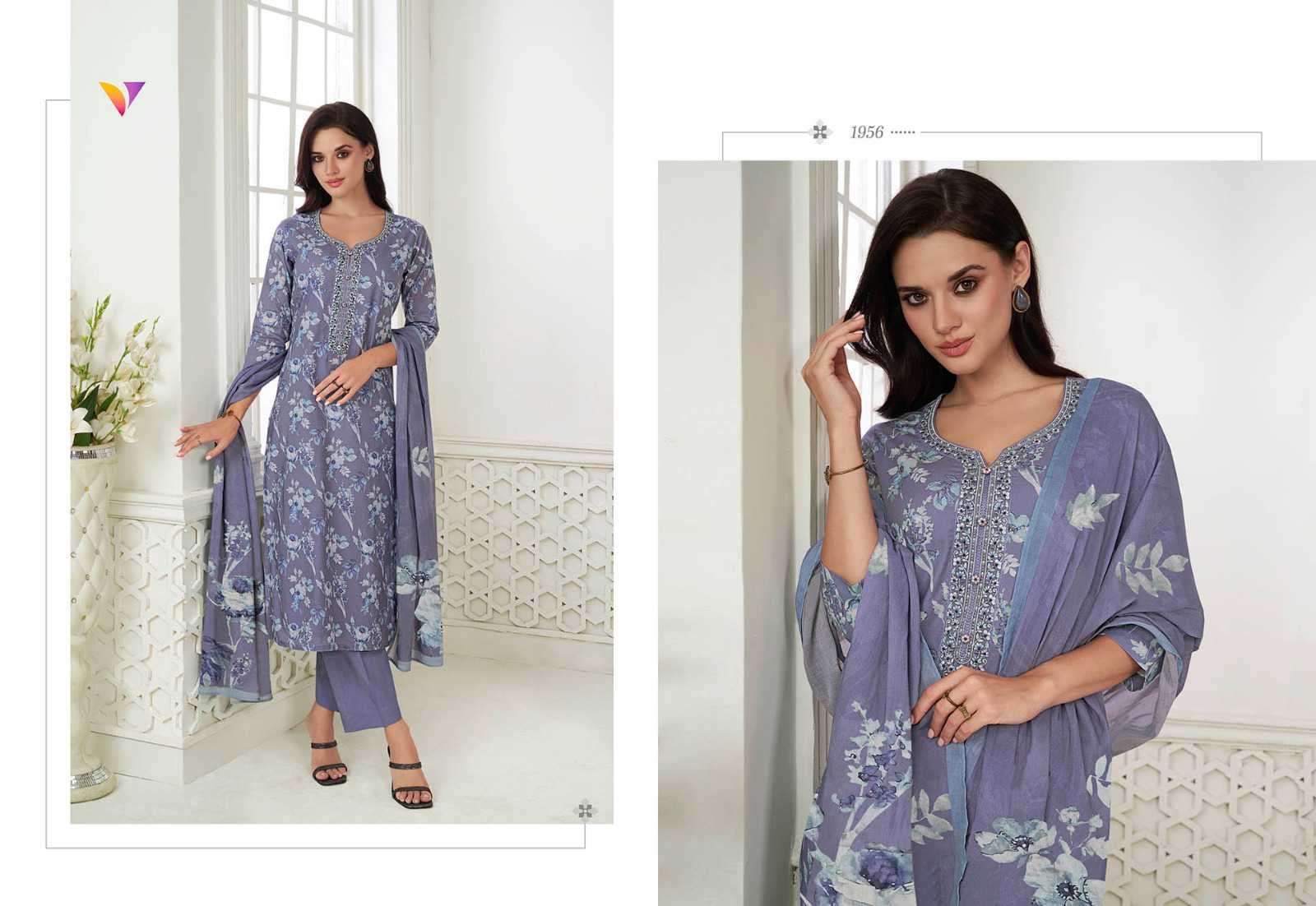 VIRADI BY VATSAM PRESENTS SUMMER VOL-19 COTTON EXCLUSIVE DESIGN FULL STITCH 3PCS CATALOG WHOLESALER AND EXPORTER IN SURAT
