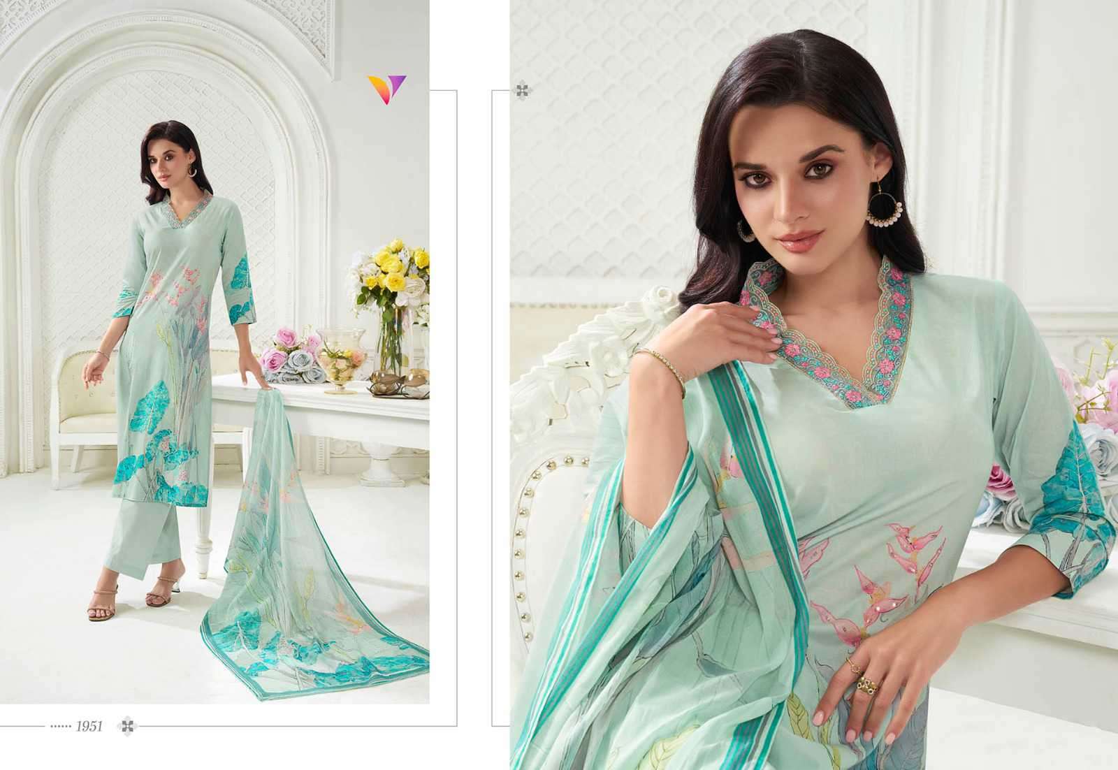 VIRADI BY VATSAM PRESENTS SUMMER VOL-19 COTTON EXCLUSIVE DESIGN FULL STITCH 3PCS CATALOG WHOLESALER AND EXPORTER IN SURAT