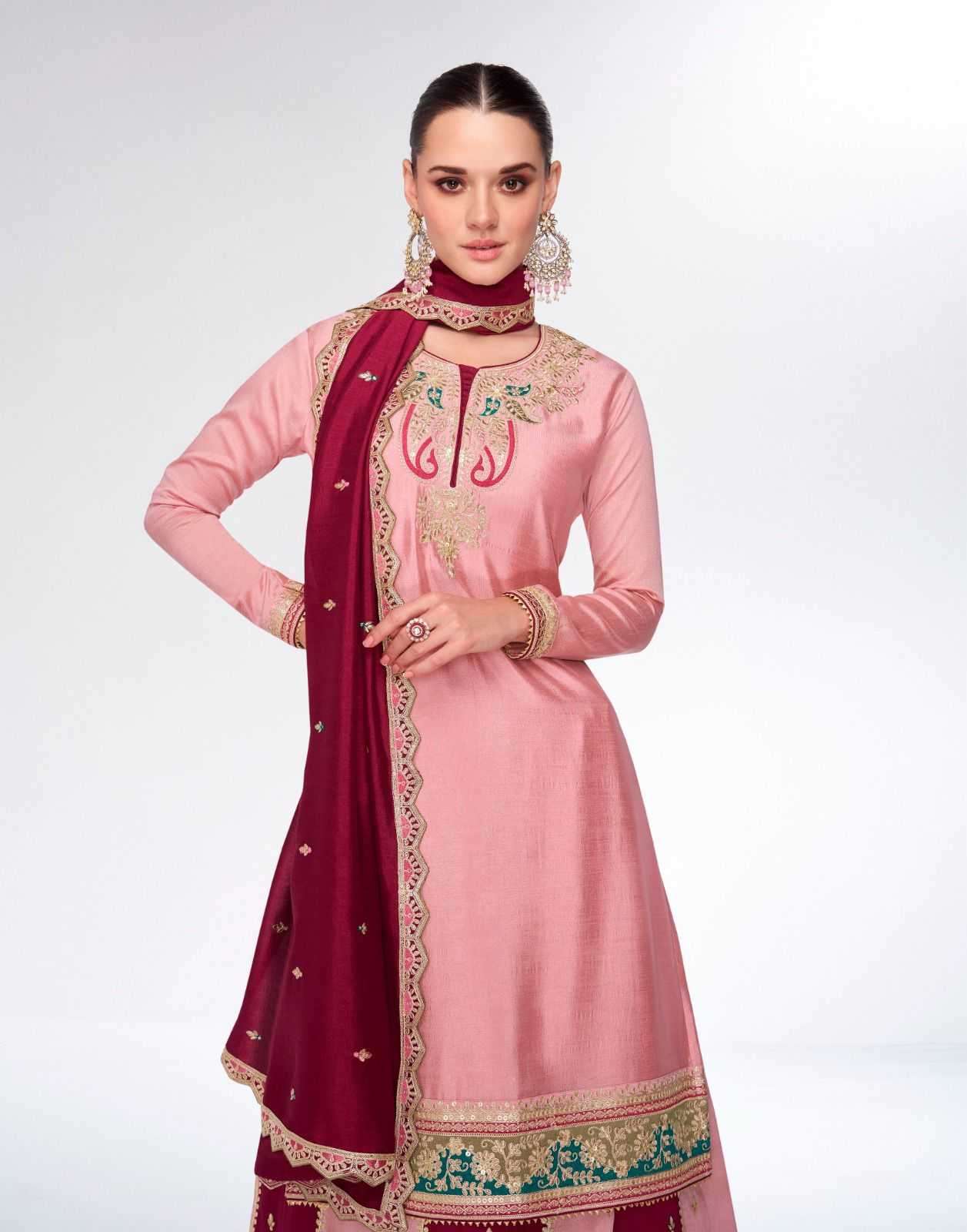 AASHIRWAD CREATION PRESENTS KAHAANI SILK READYMADE SHARARA STYLE PARTY WEAR SUITS CATALOG WHOLESALER AND EXPORTER IN SURAT