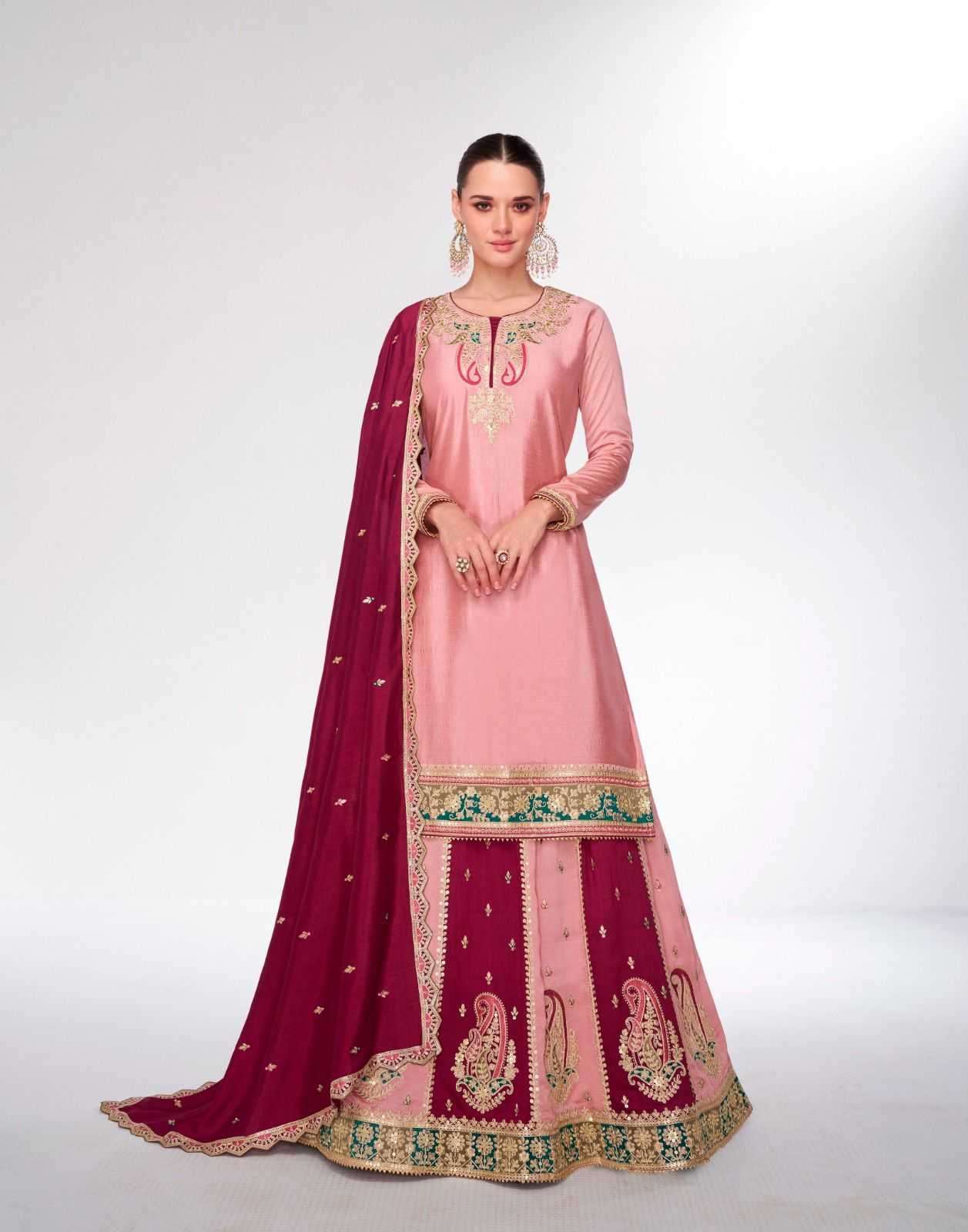 AASHIRWAD CREATION PRESENTS KAHAANI SILK READYMADE SHARARA STYLE PARTY WEAR SUITS CATALOG WHOLESALER AND EXPORTER IN SURAT