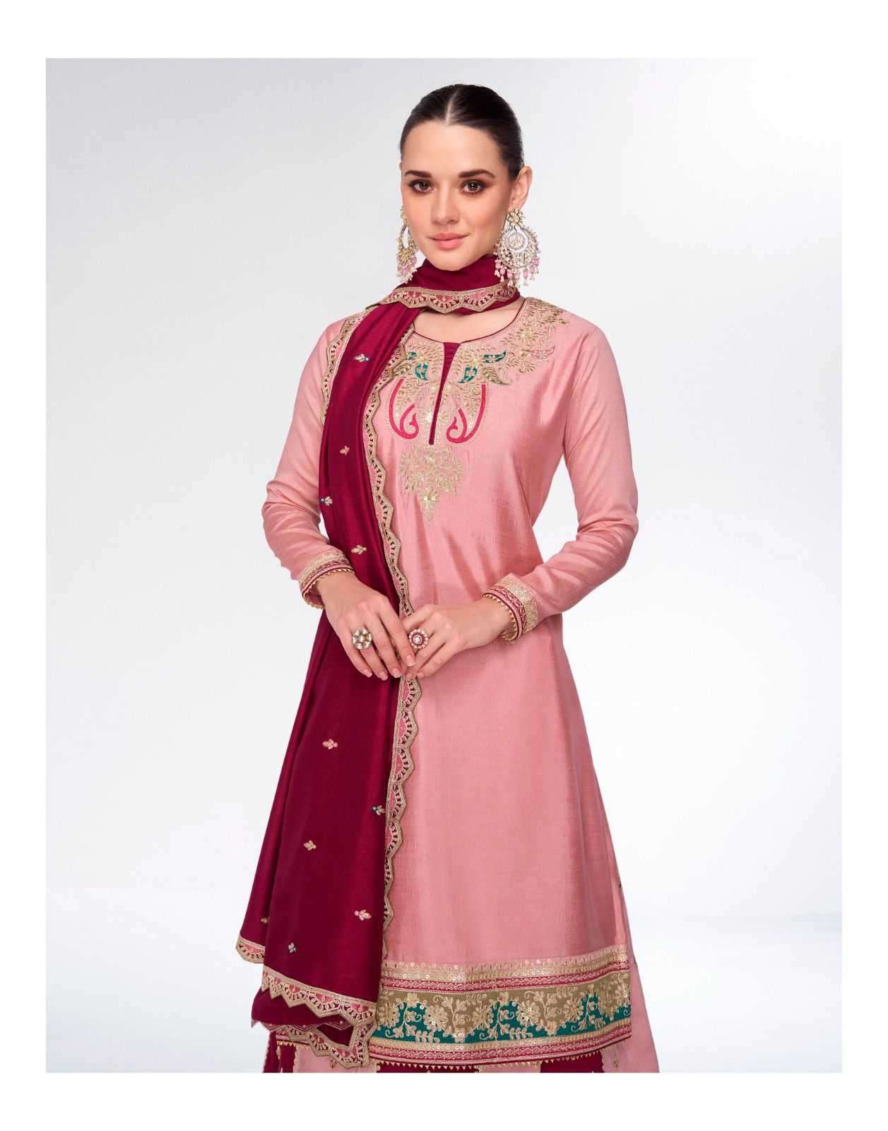 AASHIRWAD CREATION PRESENTS KAHAANI SILK READYMADE SHARARA STYLE PARTY WEAR SUITS CATALOG WHOLESALER AND EXPORTER IN SURAT