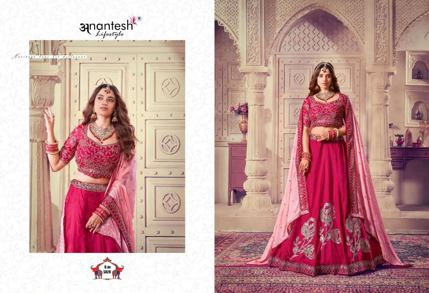 ANANTESH LIFESTYLE PRESENTS OCCASIONS VOL 8 FULL STITCH VISCOSE SILK BEST LEHENGA FOR WEDDING CATALOG WHOLESALER AND EXPORTER IN SURAT
