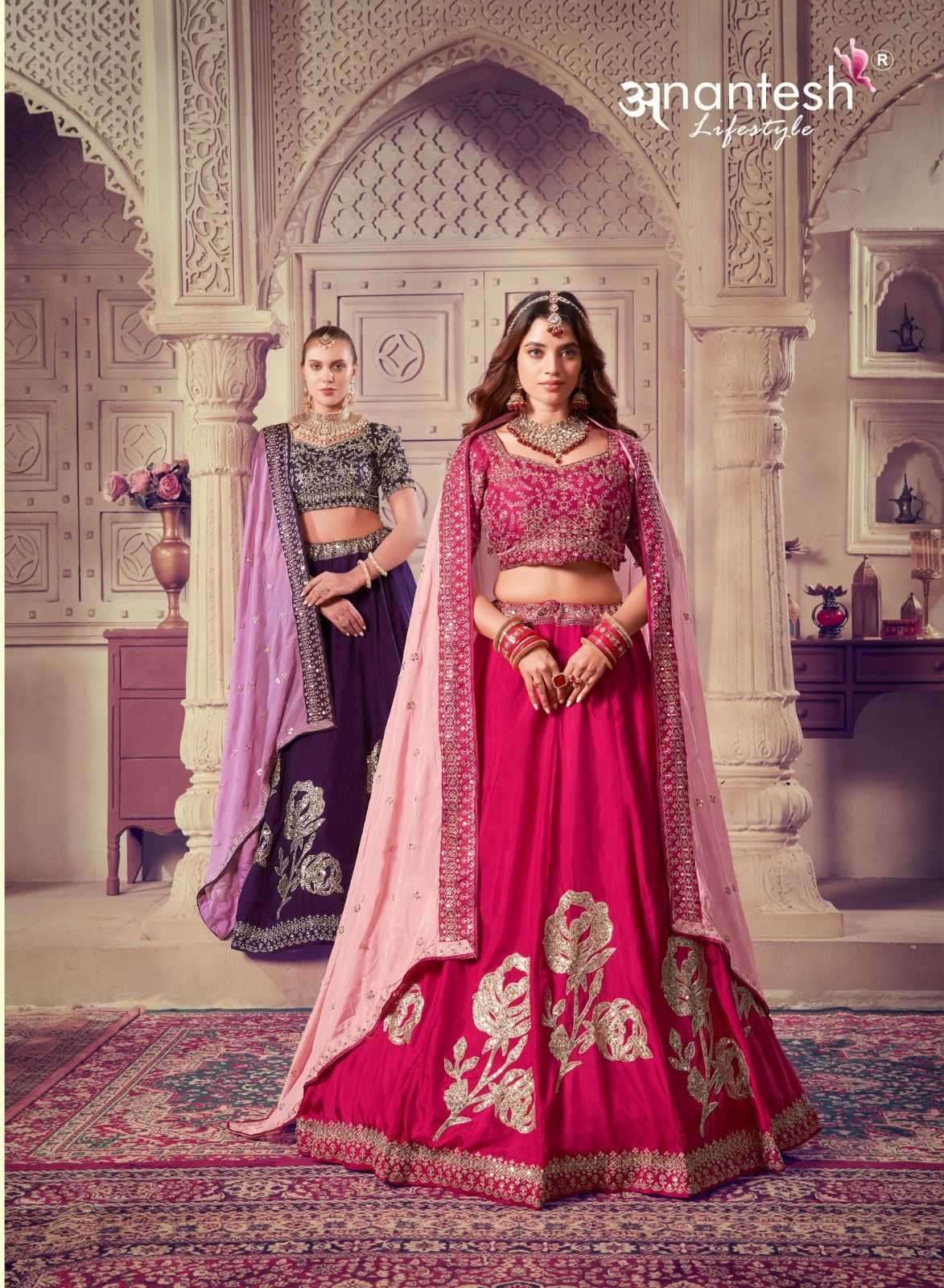 ANANTESH LIFESTYLE PRESENTS OCCASIONS VOL 8 FULL STITCH VISCOSE SILK BEST LEHENGA FOR WEDDING CATALOG WHOLESALER AND EXPORTER IN SURAT
