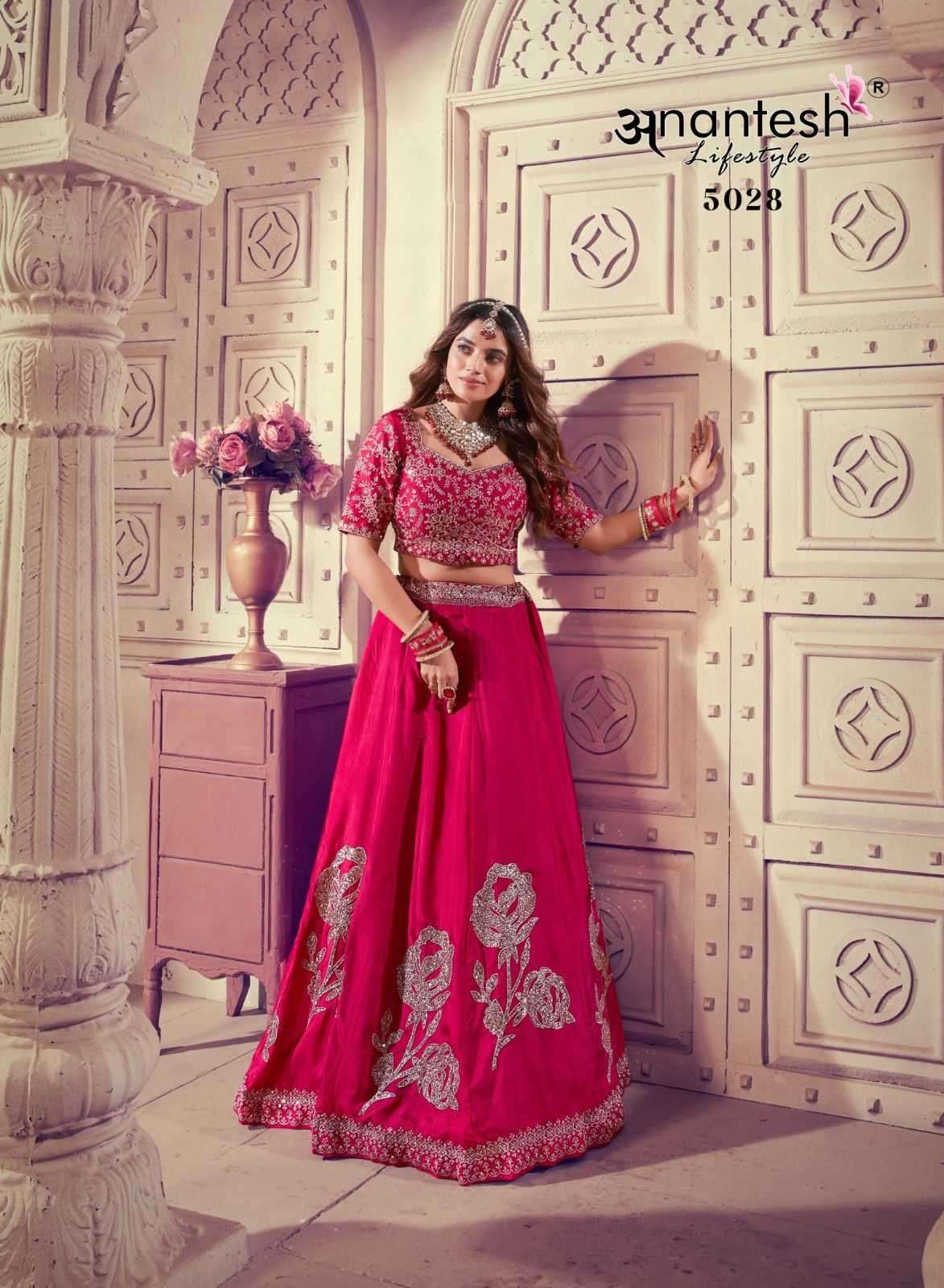 ANANTESH LIFESTYLE PRESENTS OCCASIONS VOL 8 FULL STITCH VISCOSE SILK BEST LEHENGA FOR WEDDING CATALOG WHOLESALER AND EXPORTER IN SURAT