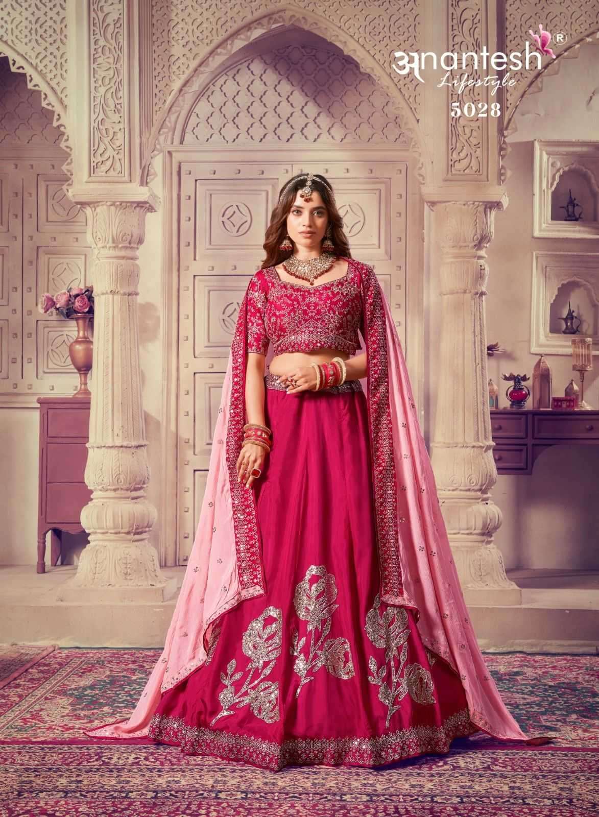 ANANTESH LIFESTYLE PRESENTS OCCASIONS VOL 8 FULL STITCH VISCOSE SILK BEST LEHENGA FOR WEDDING CATALOG WHOLESALER AND EXPORTER IN SURAT