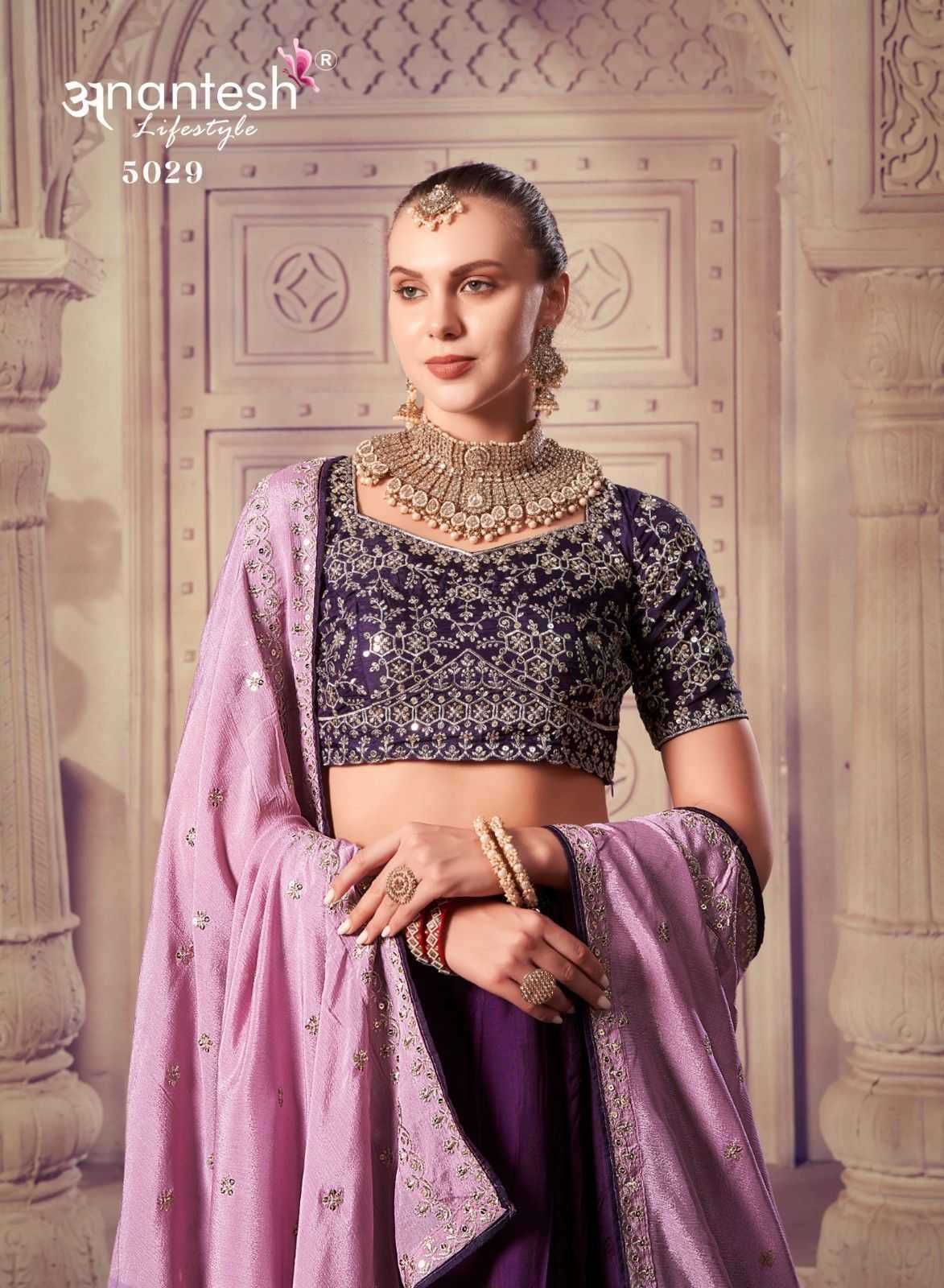 ANANTESH LIFESTYLE PRESENTS OCCASIONS VOL 8 FULL STITCH VISCOSE SILK BEST LEHENGA FOR WEDDING CATALOG WHOLESALER AND EXPORTER IN SURAT