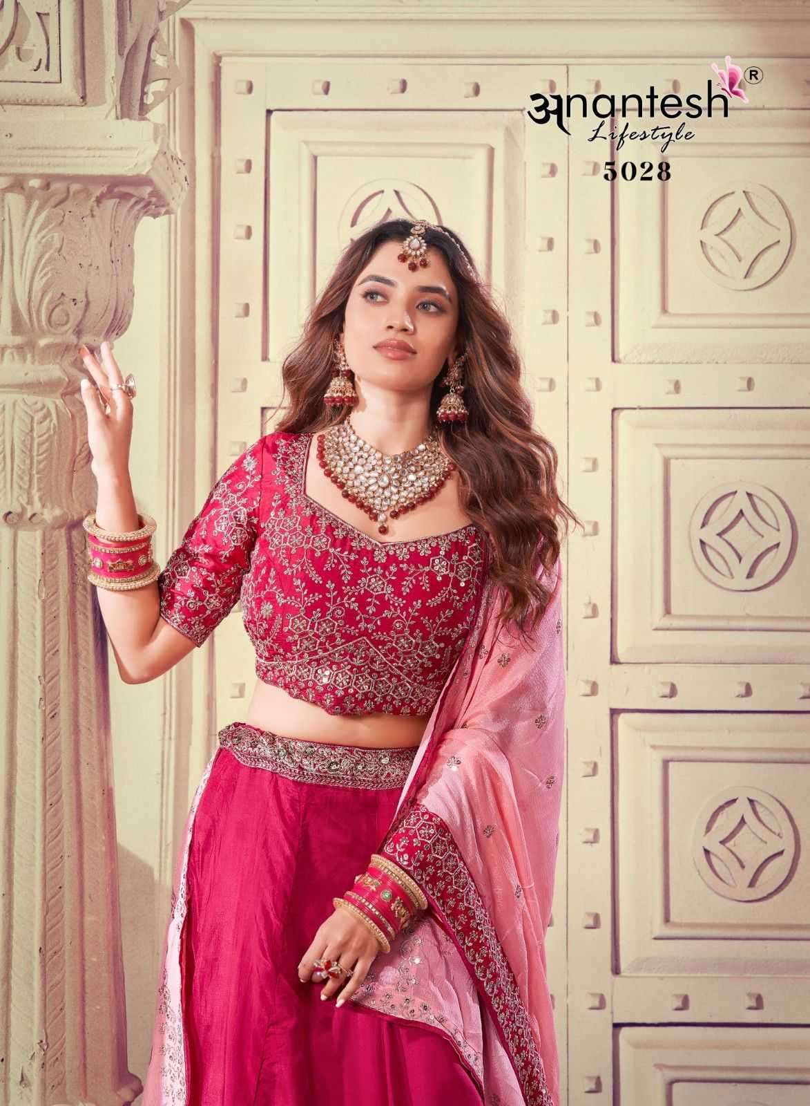 ANANTESH LIFESTYLE PRESENTS OCCASIONS VOL 8 FULL STITCH VISCOSE SILK BEST LEHENGA FOR WEDDING CATALOG WHOLESALER AND EXPORTER IN SURAT