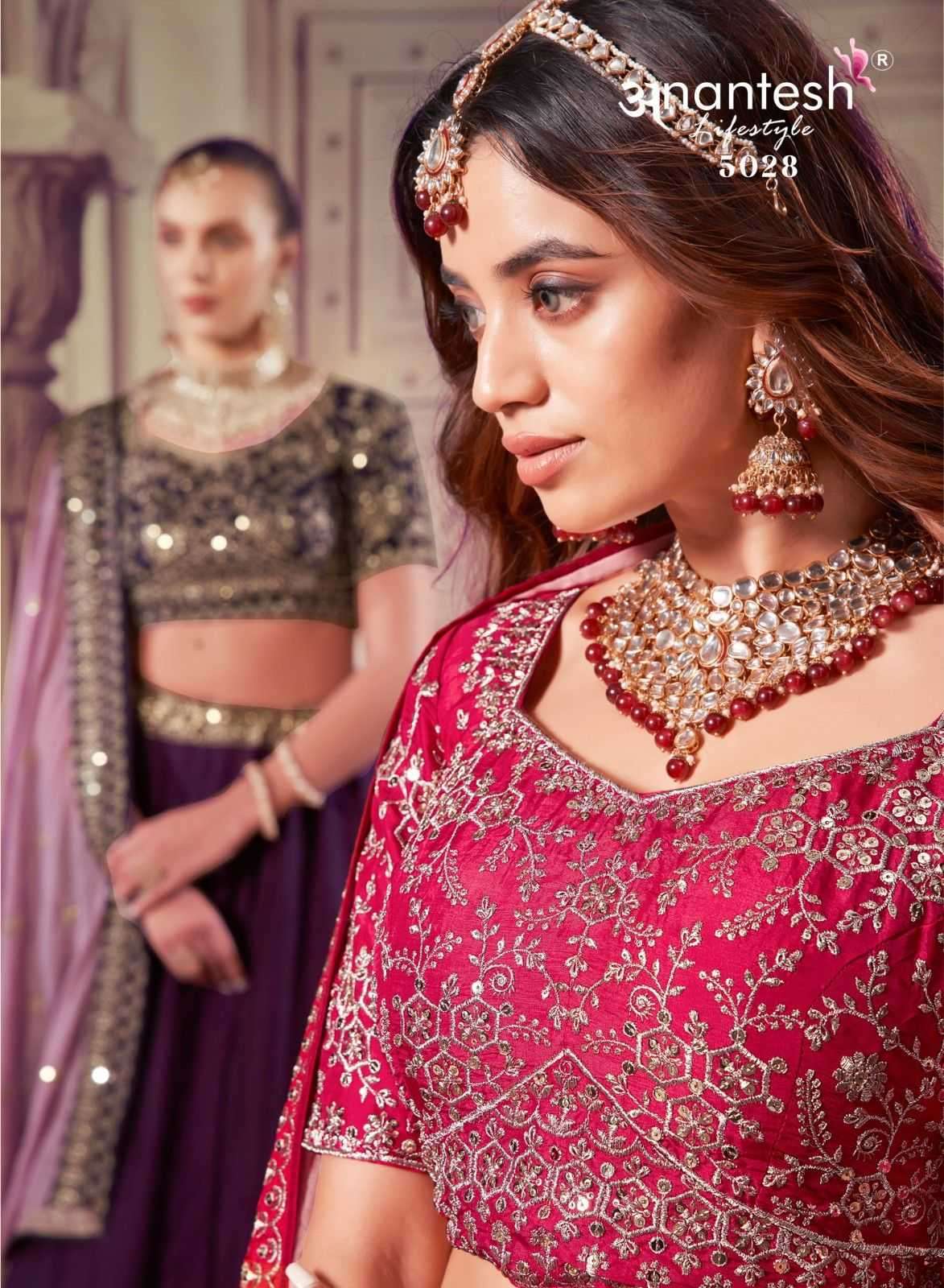 ANANTESH LIFESTYLE PRESENTS OCCASIONS VOL 8 FULL STITCH VISCOSE SILK BEST LEHENGA FOR WEDDING CATALOG WHOLESALER AND EXPORTER IN SURAT