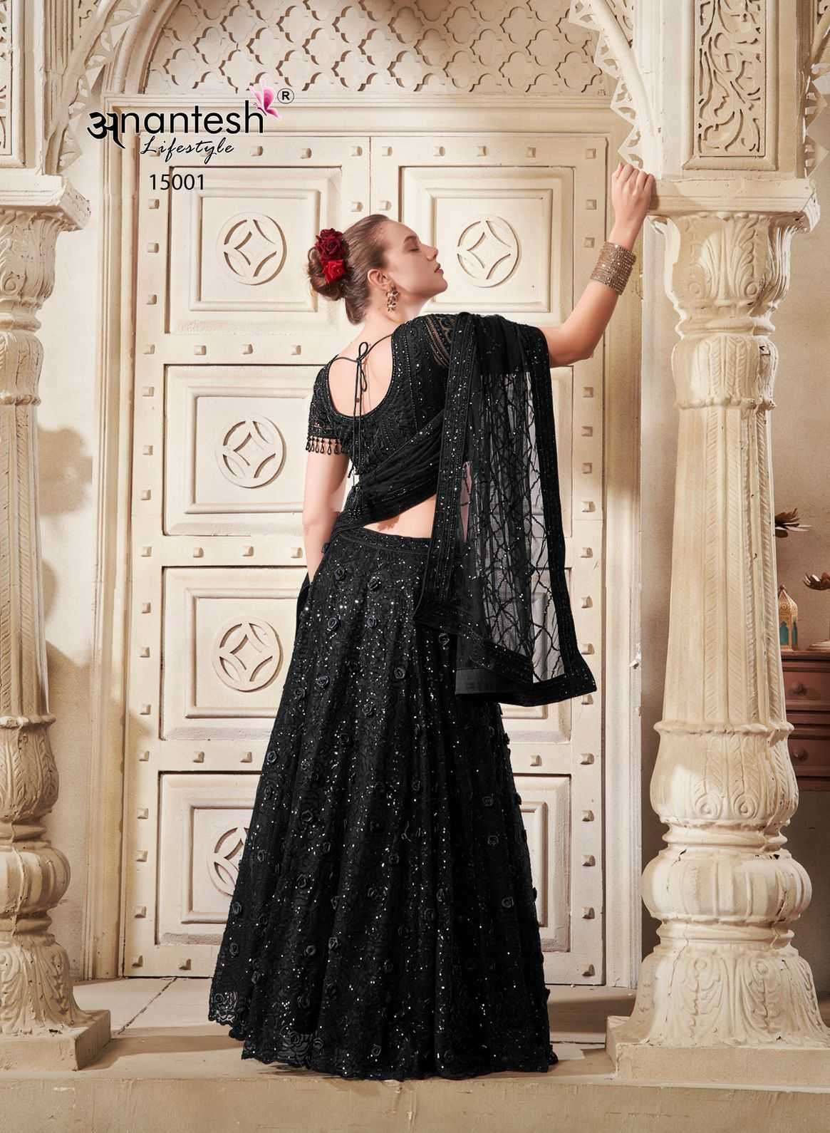 ANANTESH LIFESTYLE PRESENTS WOMEN IN BLACK CLASSIC LOOK READYMADE NET LEHENGA CHOLI CATALOG WHOLESALER AND EXPORTER IN SURAT