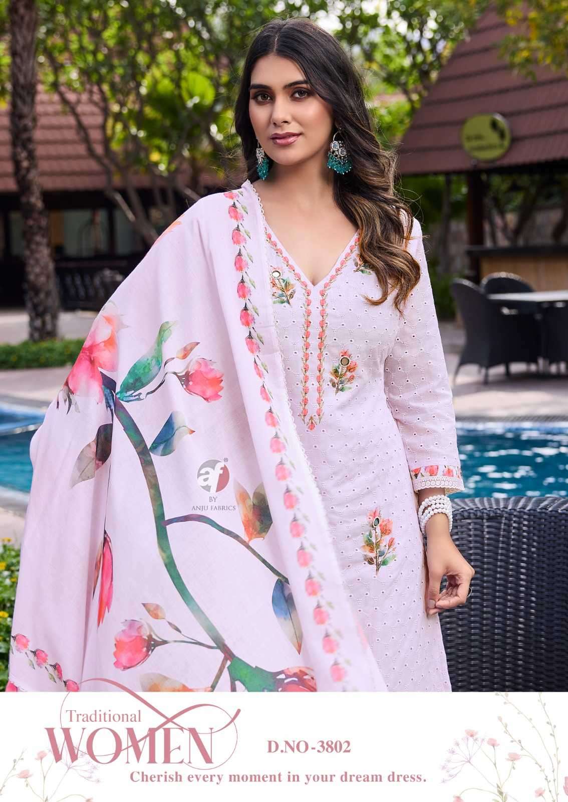 ANJU FAB PRESENTS COMFORT LADY VOL-2 EXCLUSIVE PARTY WEAR COTTON SCHIFFLI WORK READYMADE BIG SIZE 3PCS KURTIS CATALOG WHOLESALER AND EXPORTER  