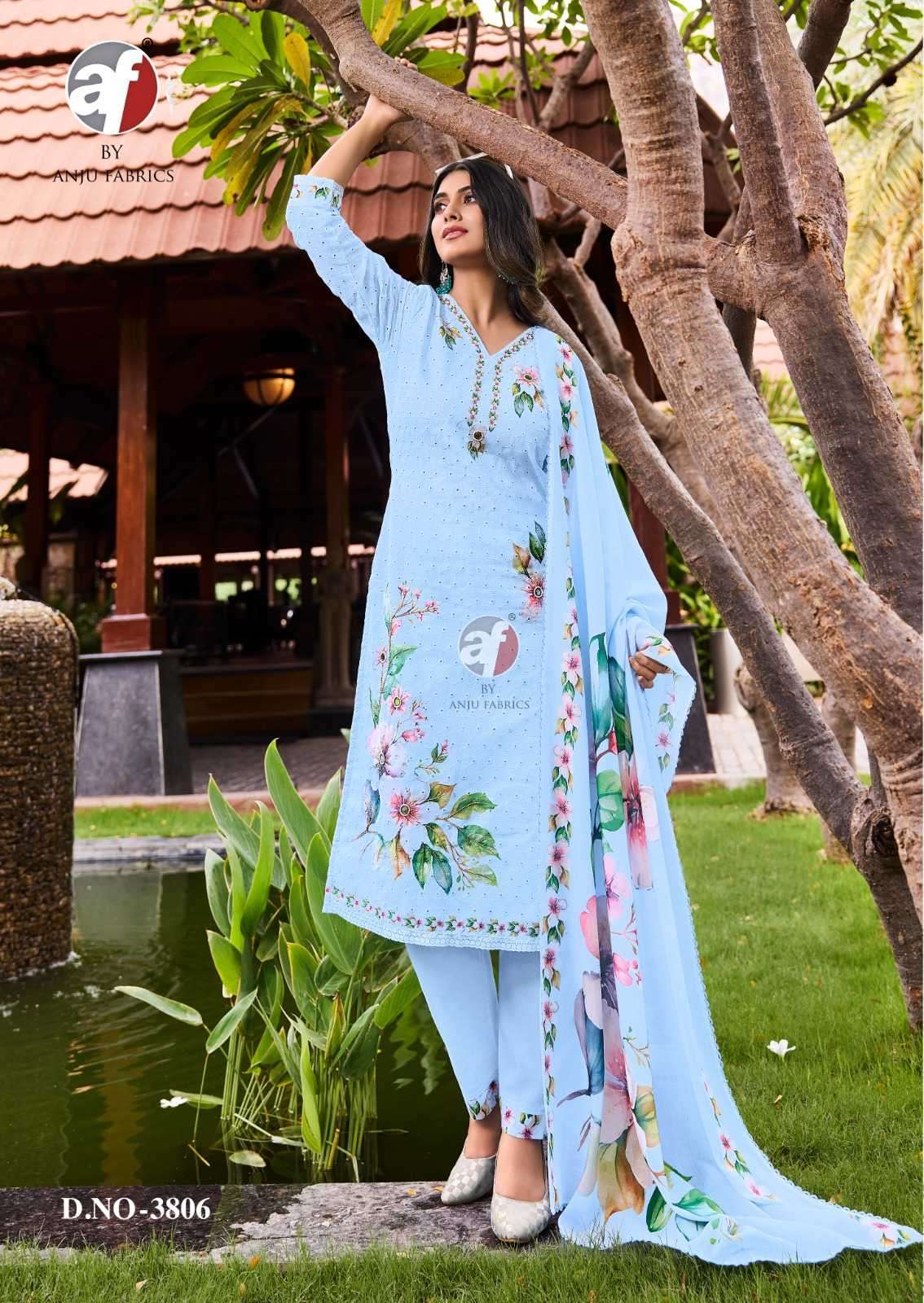ANJU FAB PRESENTS COMFORT LADY VOL-2 EXCLUSIVE PARTY WEAR COTTON SCHIFFLI WORK READYMADE BIG SIZE 3PCS KURTIS CATALOG WHOLESALER AND EXPORTER  