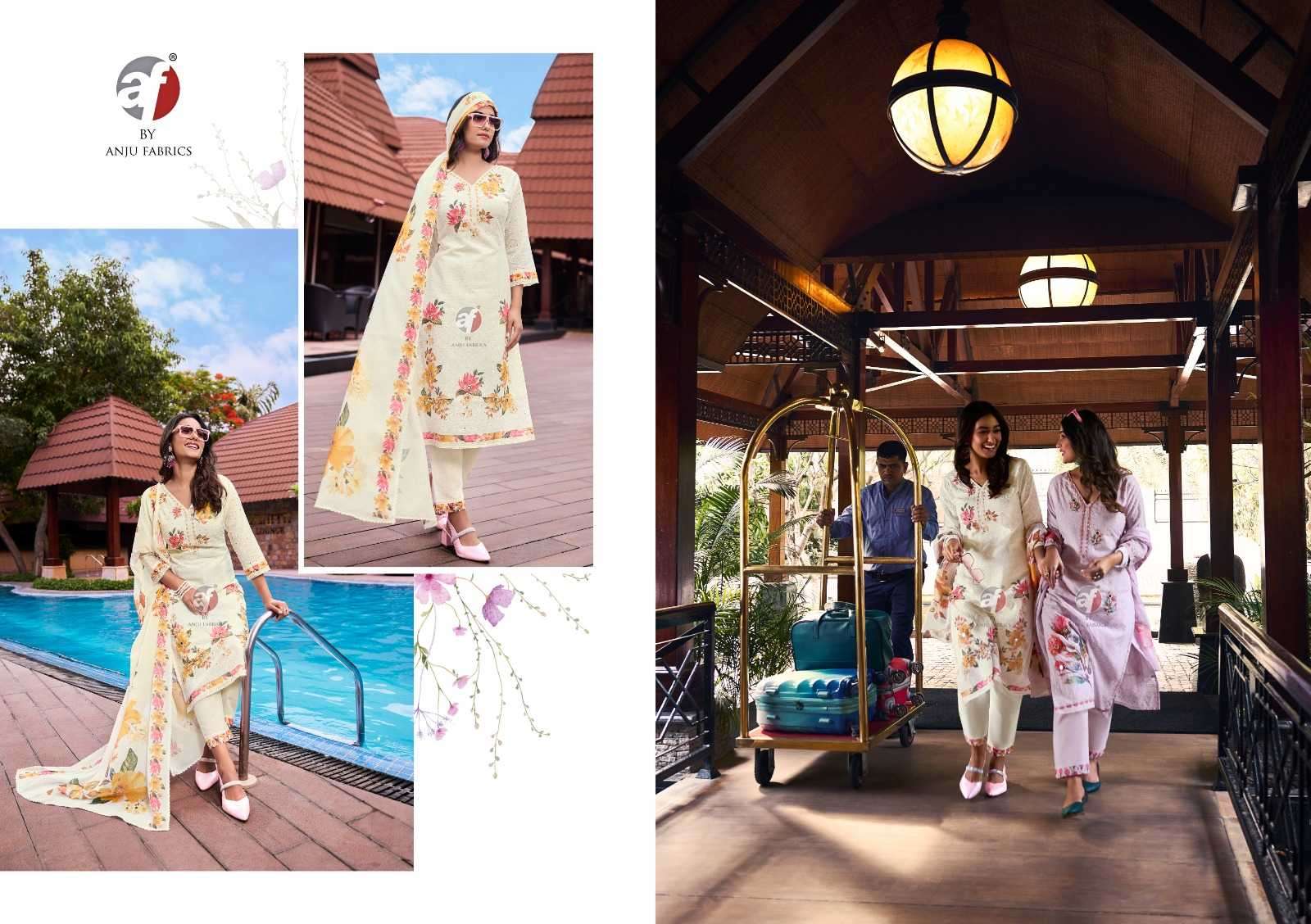 ANJU FAB PRESENTS COMFORT LADY VOL-2 EXCLUSIVE PARTY WEAR COTTON SCHIFFLI WORK READYMADE BIG SIZE 3PCS KURTIS CATALOG WHOLESALER AND EXPORTER  