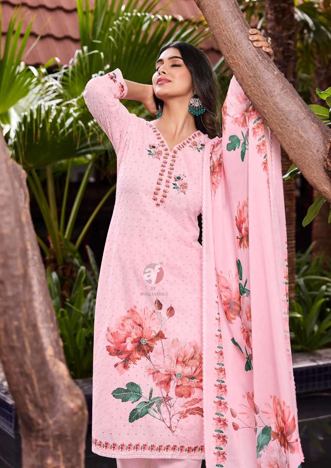 ANJU FAB PRESENTS COMFORT LADY VOL-2 EXCLUSIVE PARTY WEAR COTTON SCHIFFLI WORK READYMADE BIG SIZE 3PCS KURTIS CATALOG WHOLESALER AND EXPORTER  